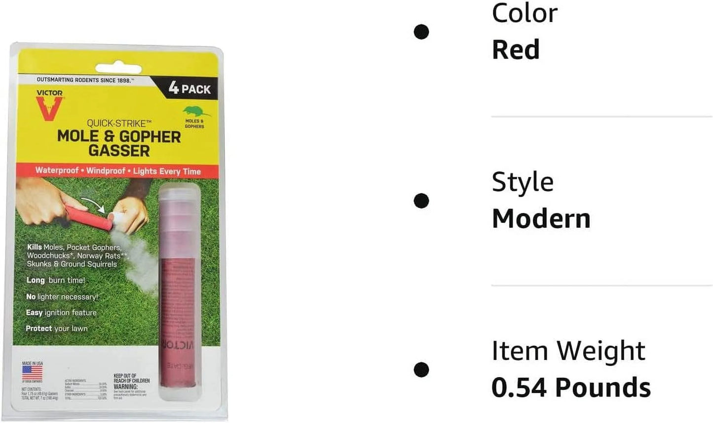 Quick Strike Mole, Gopher Gasser & Pests Control 4-Pk.