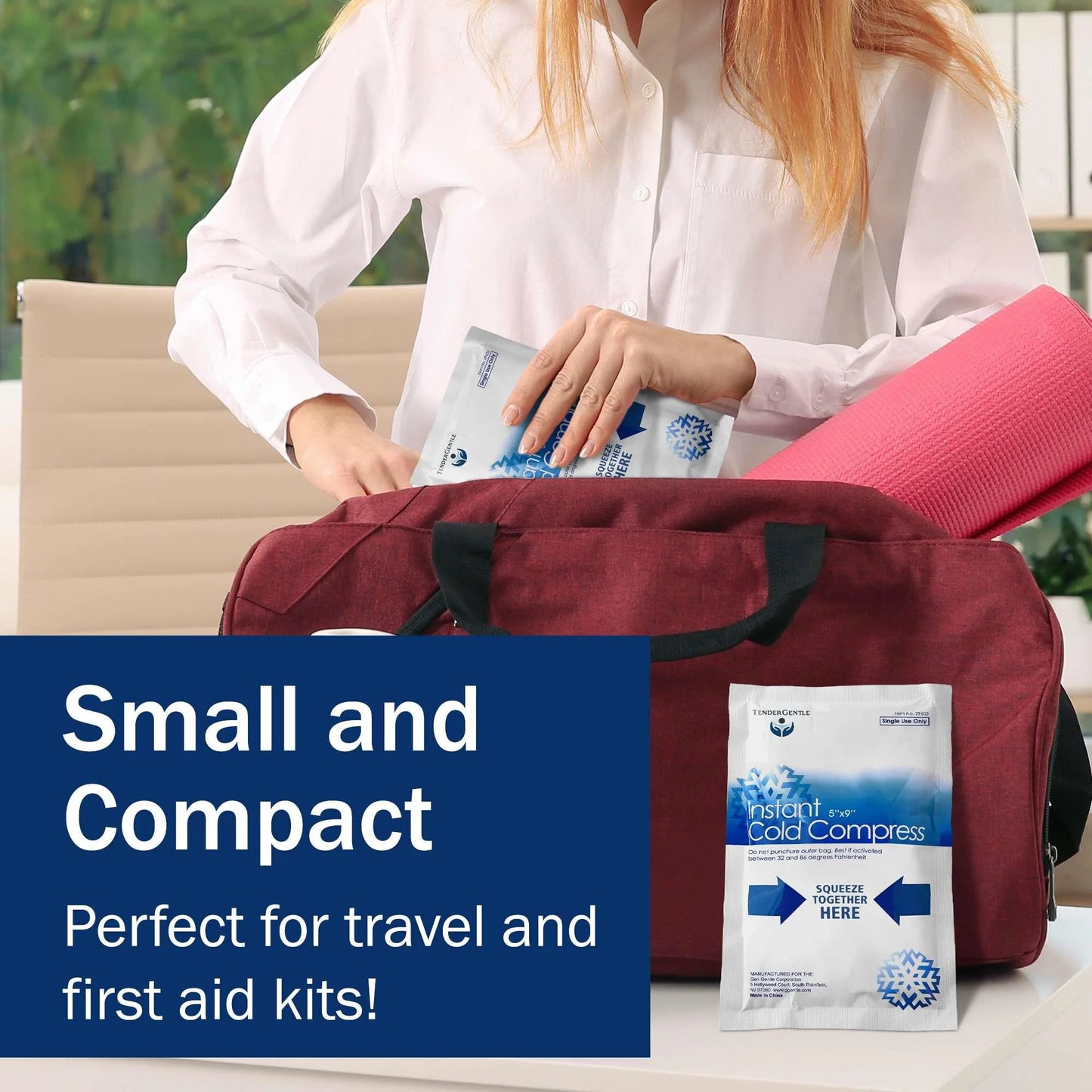 Instant Ice Packs for Injuries - 6 Count of Disposable Cold Compress Ice Packs for Sprains, Strains, Minor Burns, Toothaches