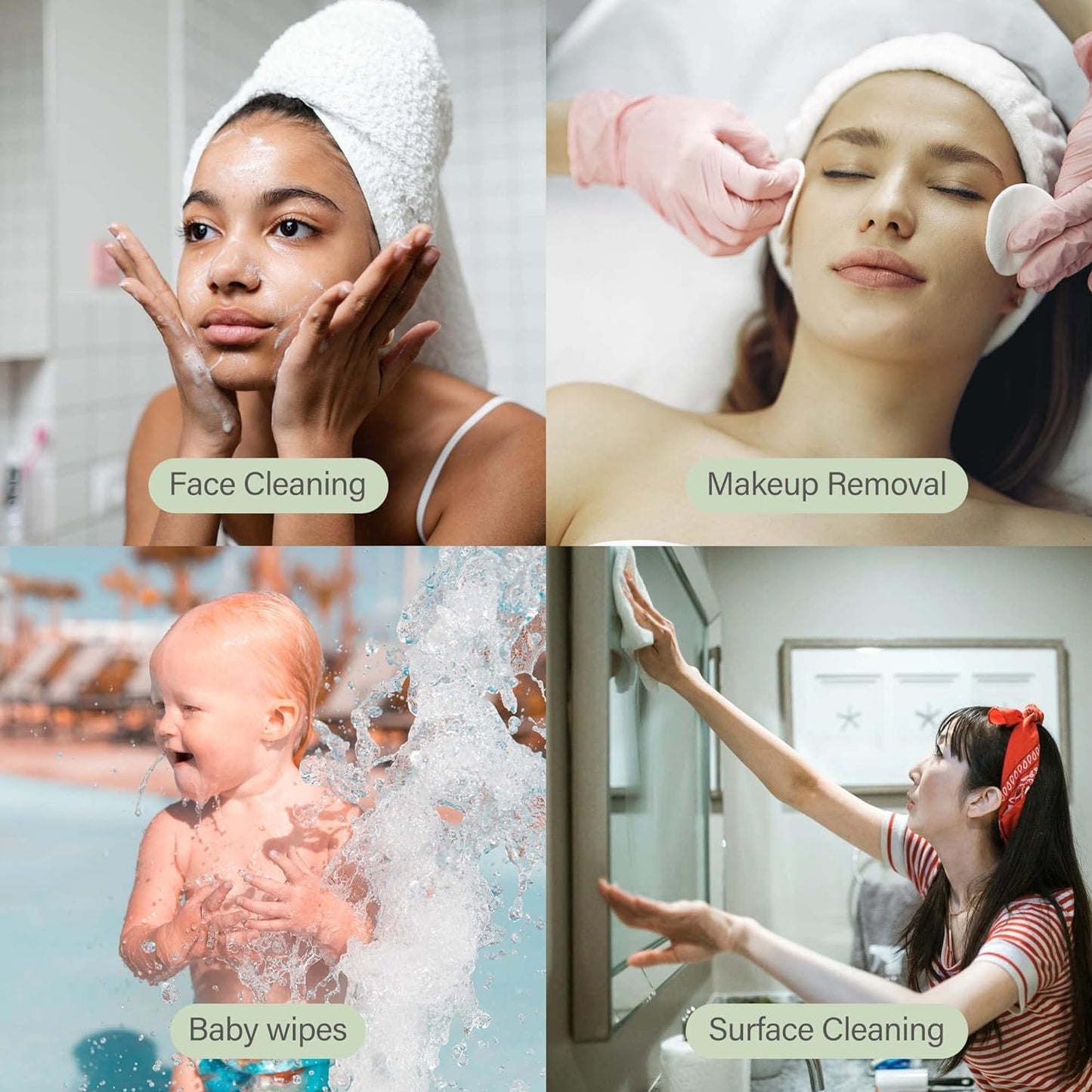 Facial Towel L Disposable Dry Wipes L 4 -Pack Value Pack, 240 Count Towel,Absorbent,Reusable, Soft, Comfort Skincare