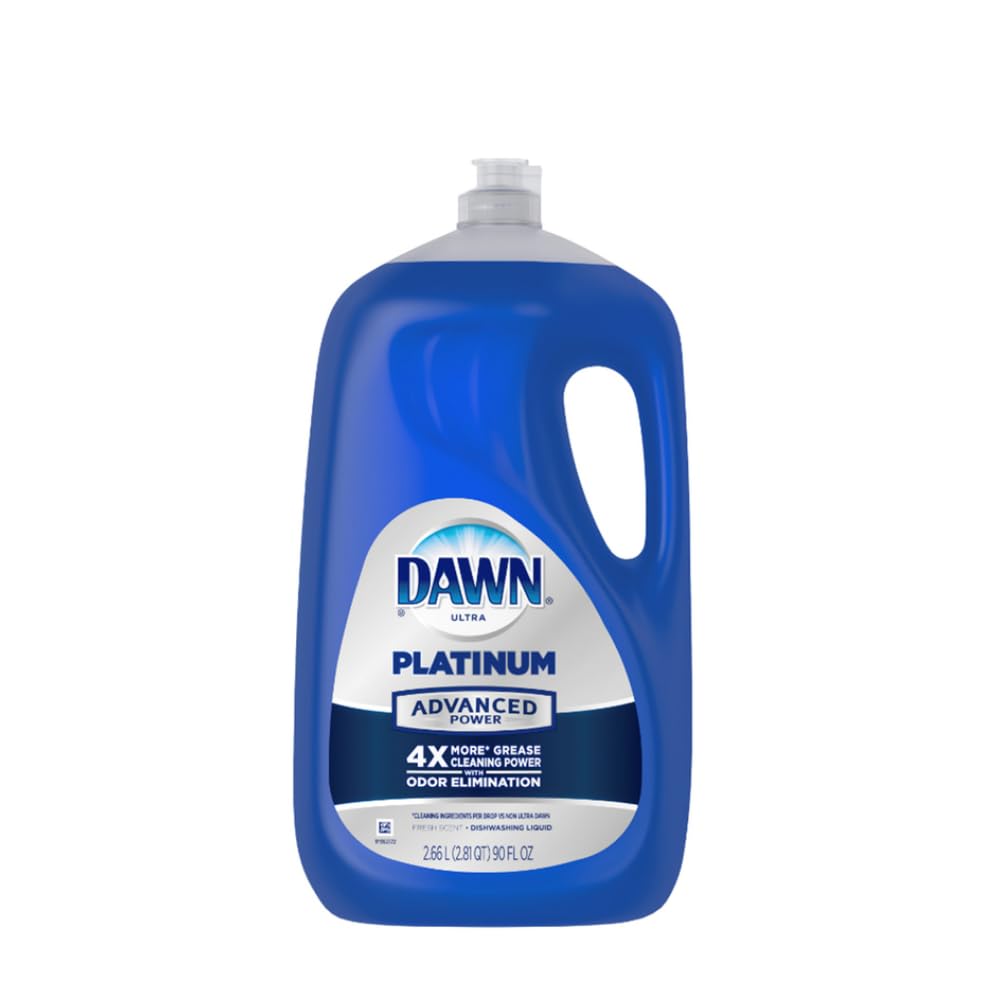 Dawn Platinum Dish Soap Liquid, Dishwashing Liquid, Grease Removal, Fresh Rain, 2x54.8oz Bundle