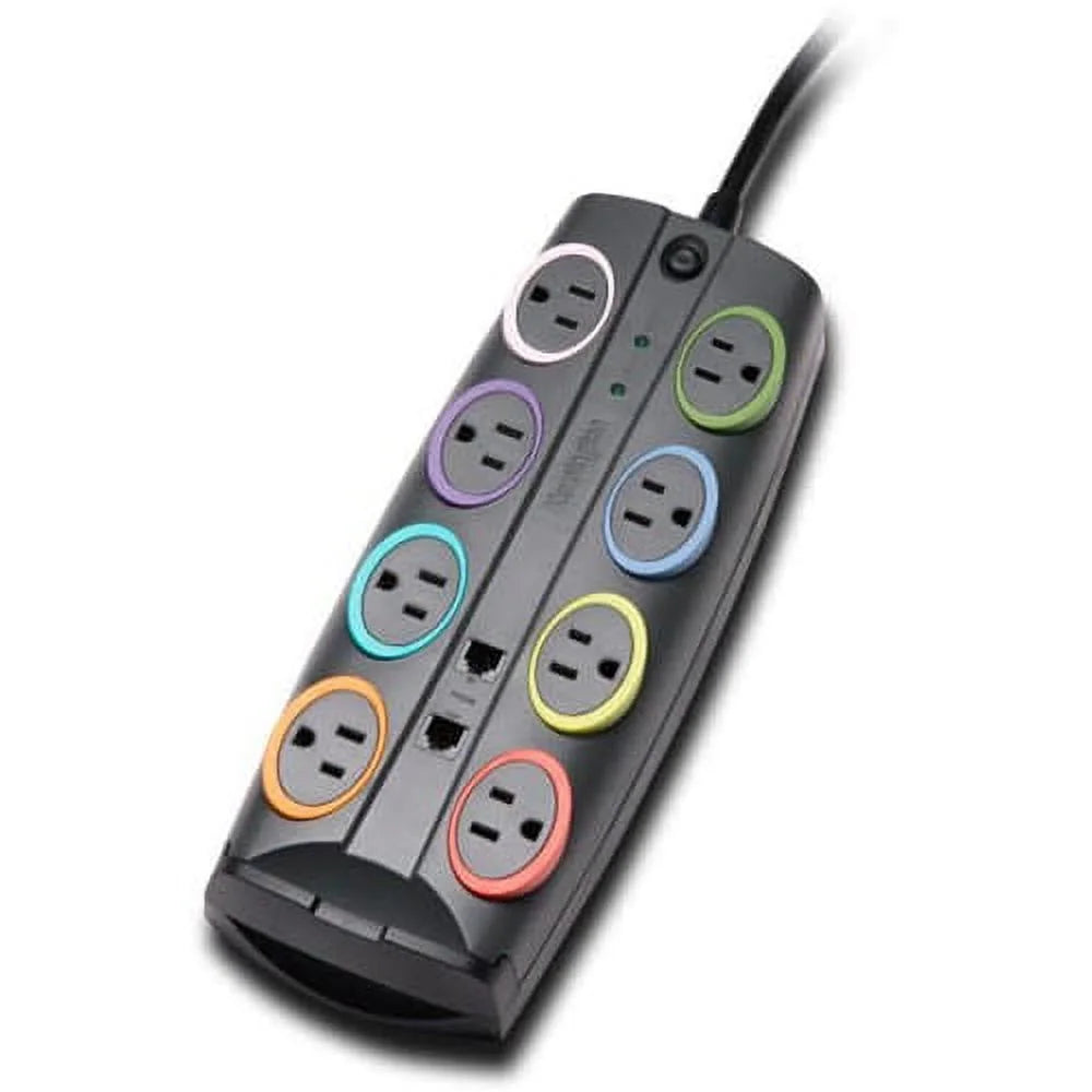 Smartsockets Premium Adapter Model Surge Protector, 8 AC Outlets, 8 Ft Cord, 3,090 J, Dark Gray