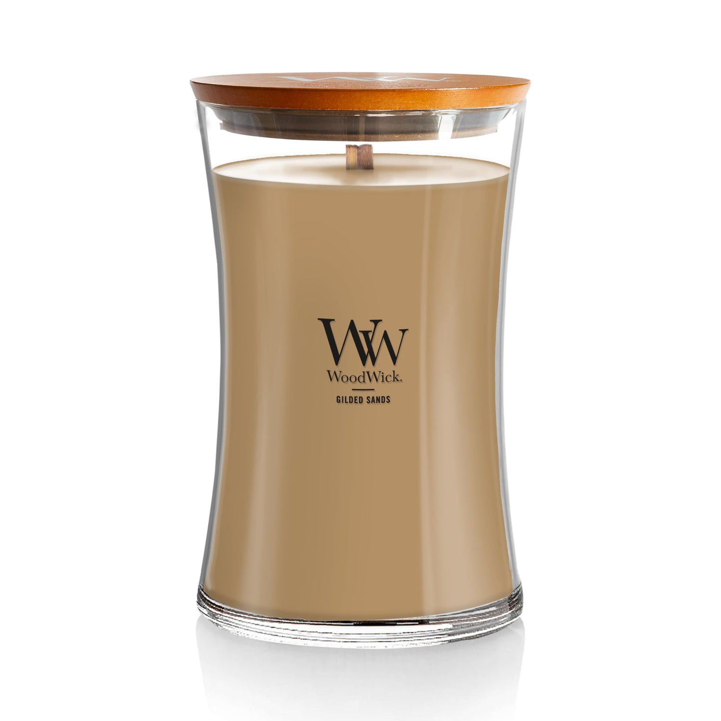 WoodWick Hourglass Scented Candle, Wood Smoke, 21.5 oz., Large, Up to 130 Hours of Burn Time, Fall Candle with Crackling Wick, Soy Wax Blend, Halloween Candle