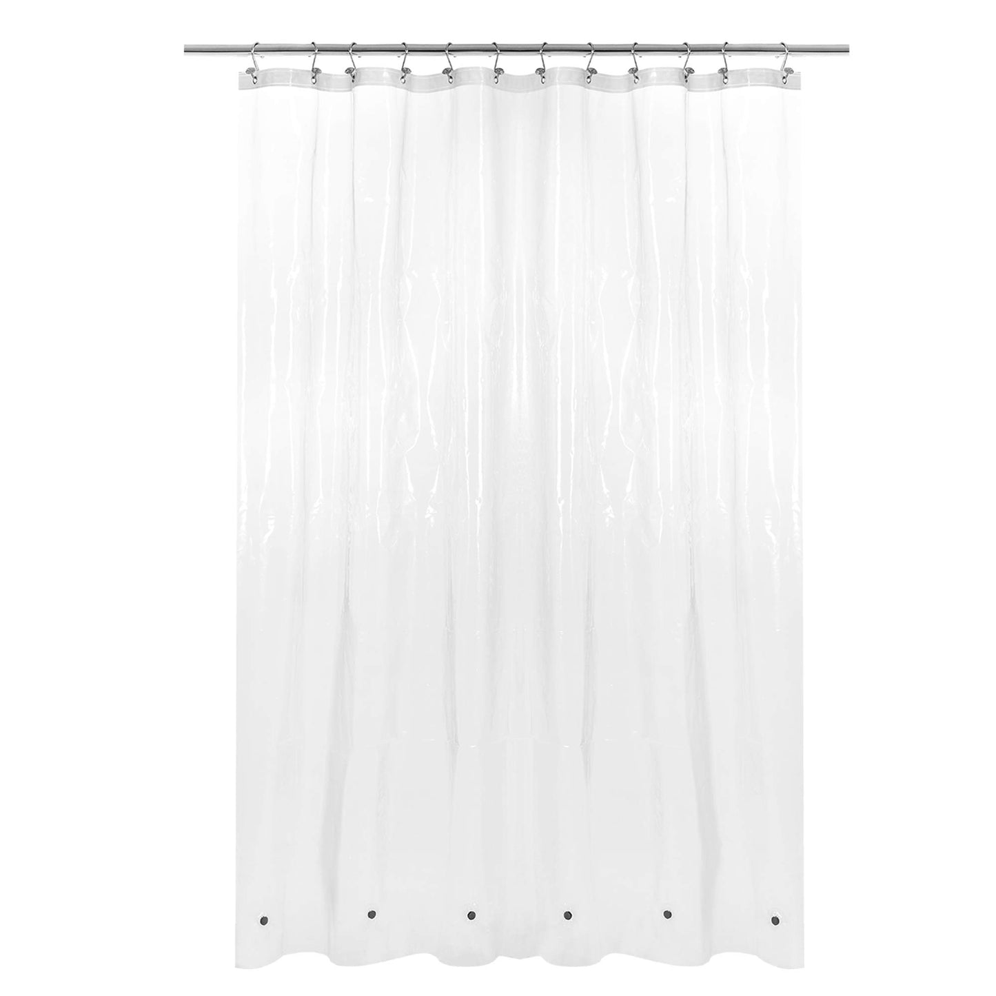 Barossa Design Plastic Shower Liner Clear - Premium PEVA Shower Curtain Liner with Rustproof Grommets and 3 Magnets, Waterproof Cute Lightweight Standard Size Bathroom Curtains - Clear