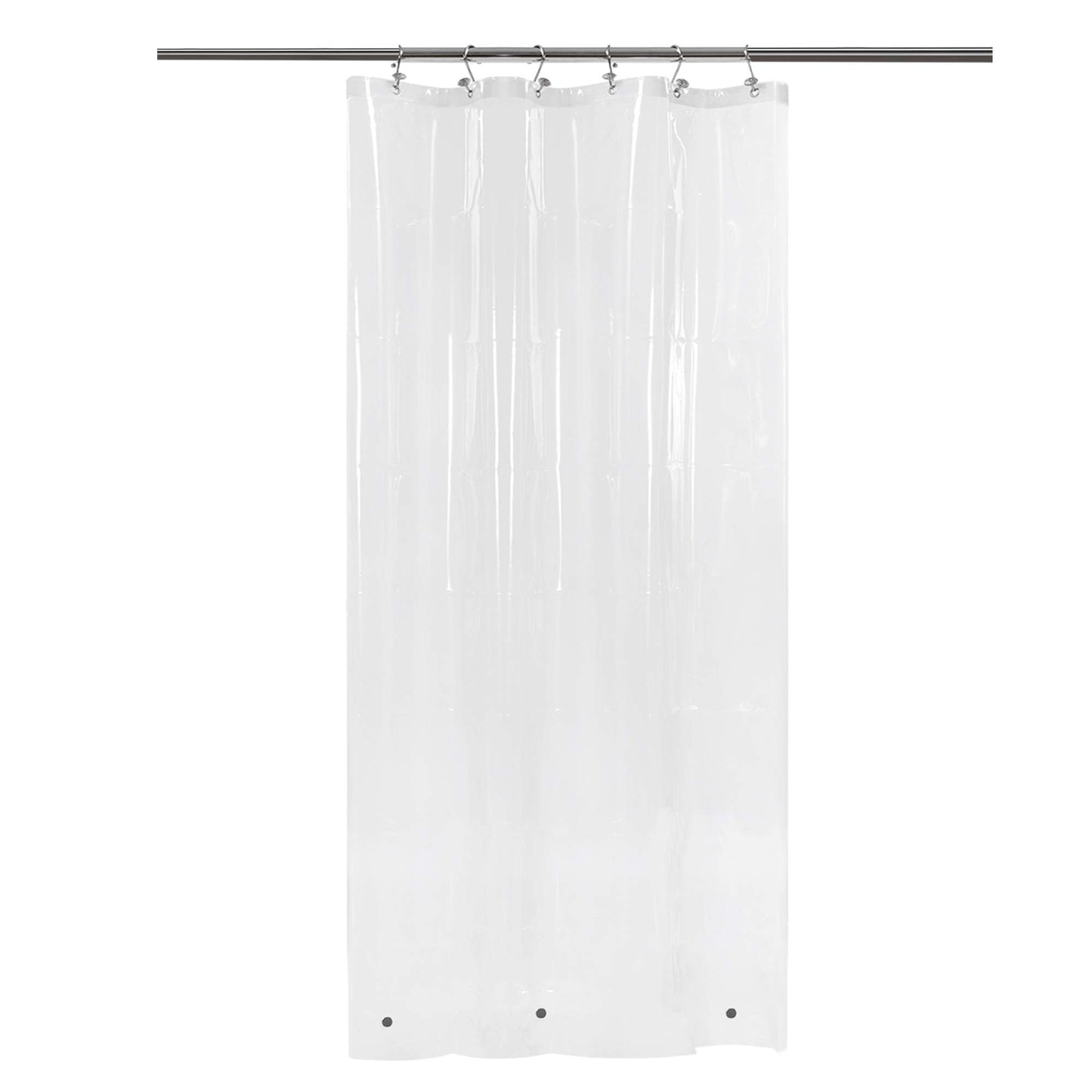 Barossa Design Plastic Shower Liner Clear - Premium PEVA Shower Curtain Liner with Rustproof Grommets and 3 Magnets, Waterproof Cute Lightweight Standard Size Bathroom Curtains - Clear