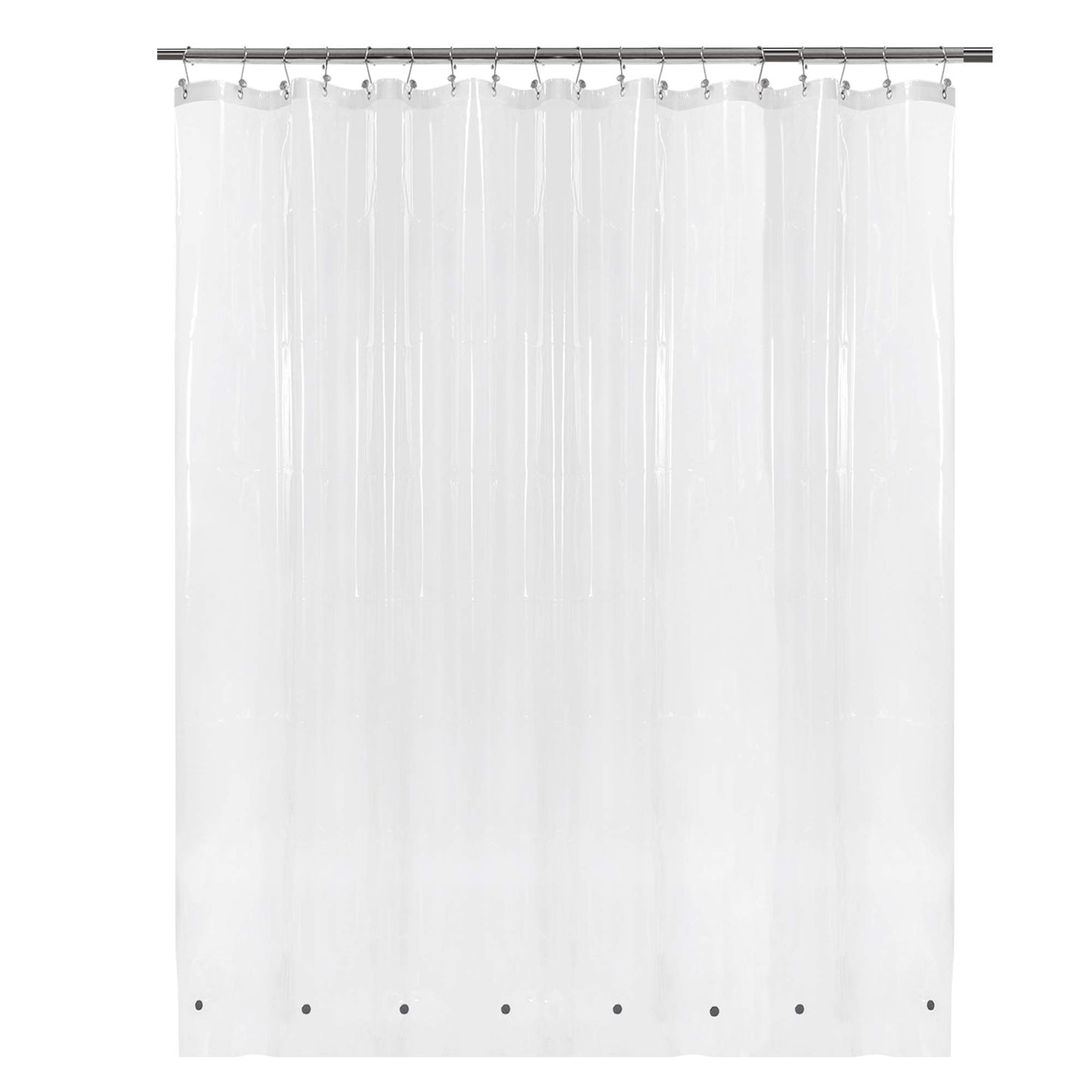 Barossa Design Plastic Shower Liner Clear - Premium PEVA Shower Curtain Liner with Rustproof Grommets and 3 Magnets, Waterproof Cute Lightweight Standard Size Bathroom Curtains - Clear