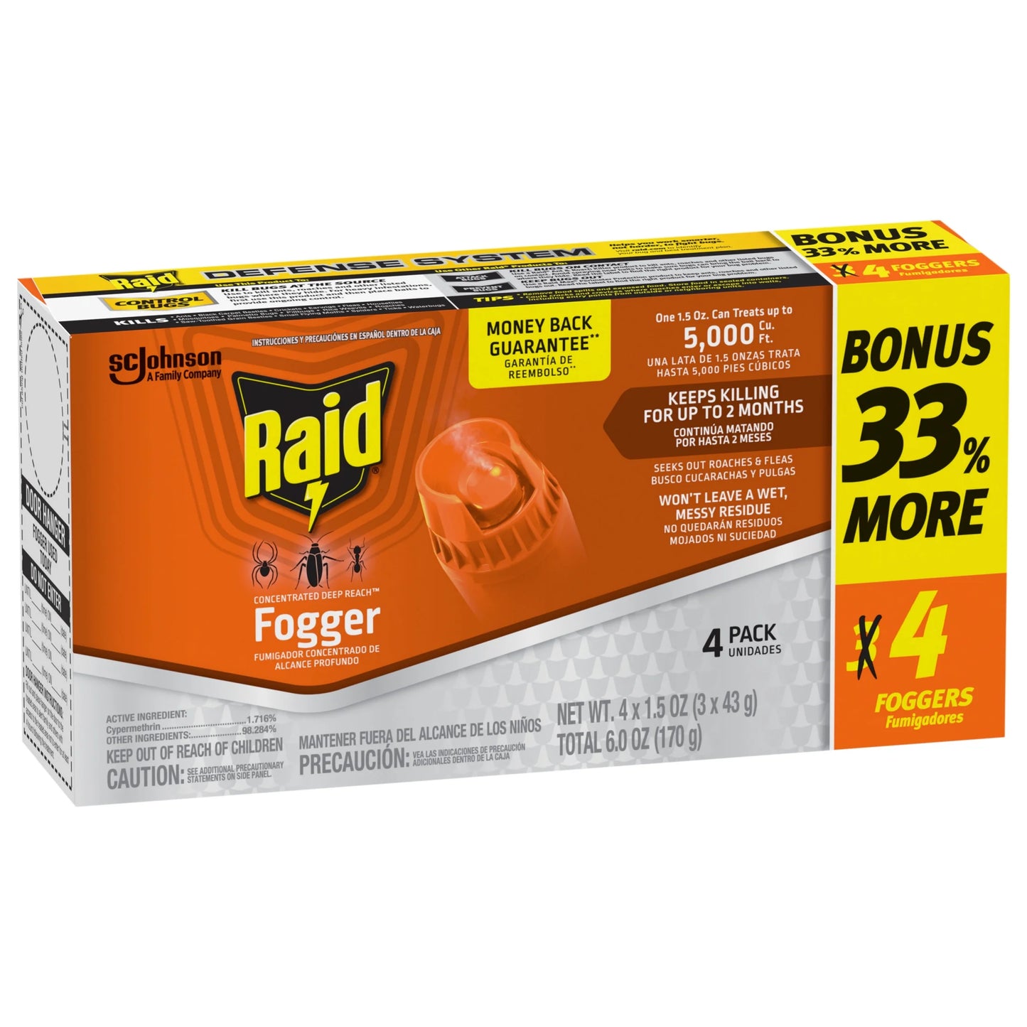 Concentrated Deep Reach Pest Insect Killer & Roach Fogger, 1.5 Fl Oz, 4 Count