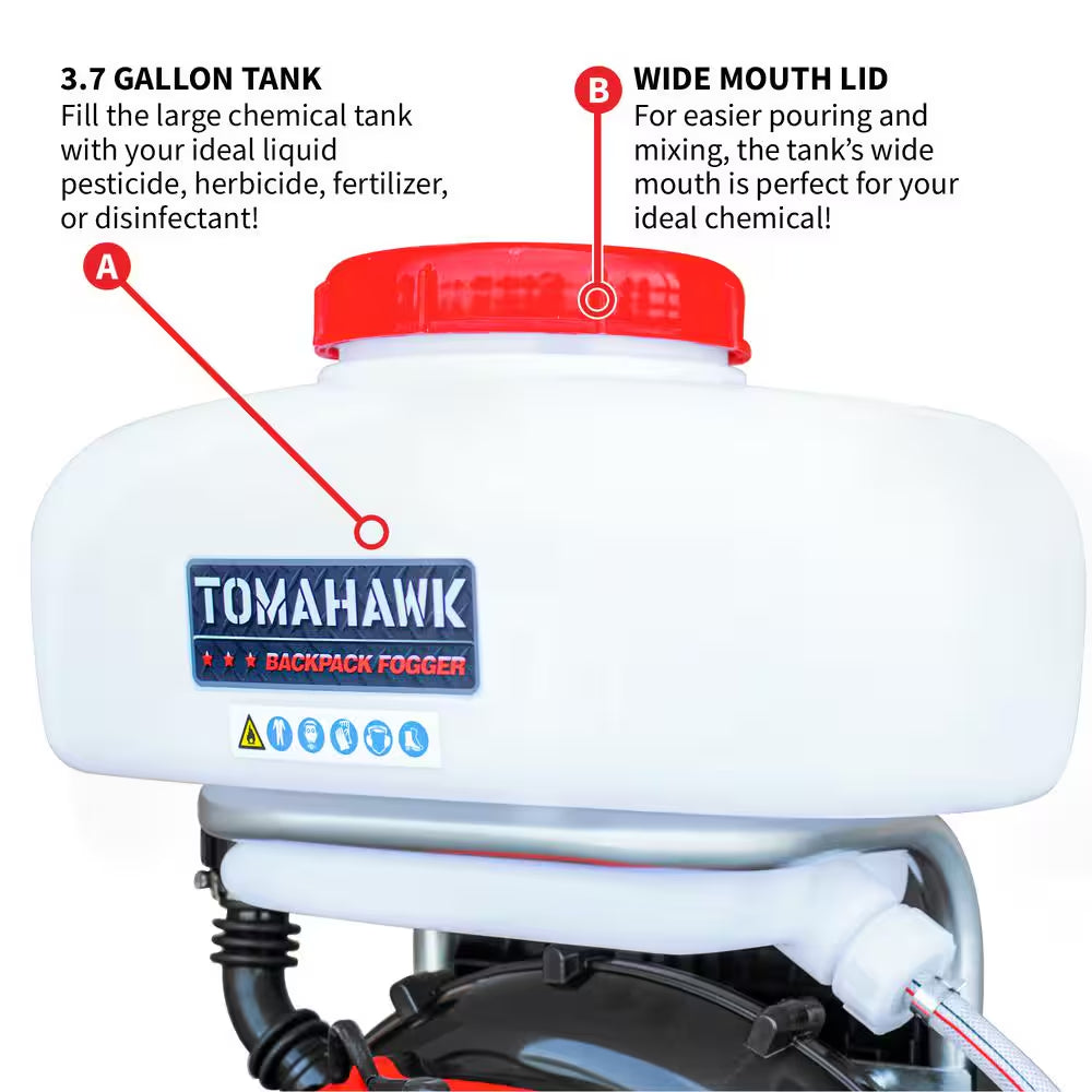 Tomahawk 3.7 Gal. Gas Backpack Mosquito Fogger Sprayer with 3HP Engine for Pest Control