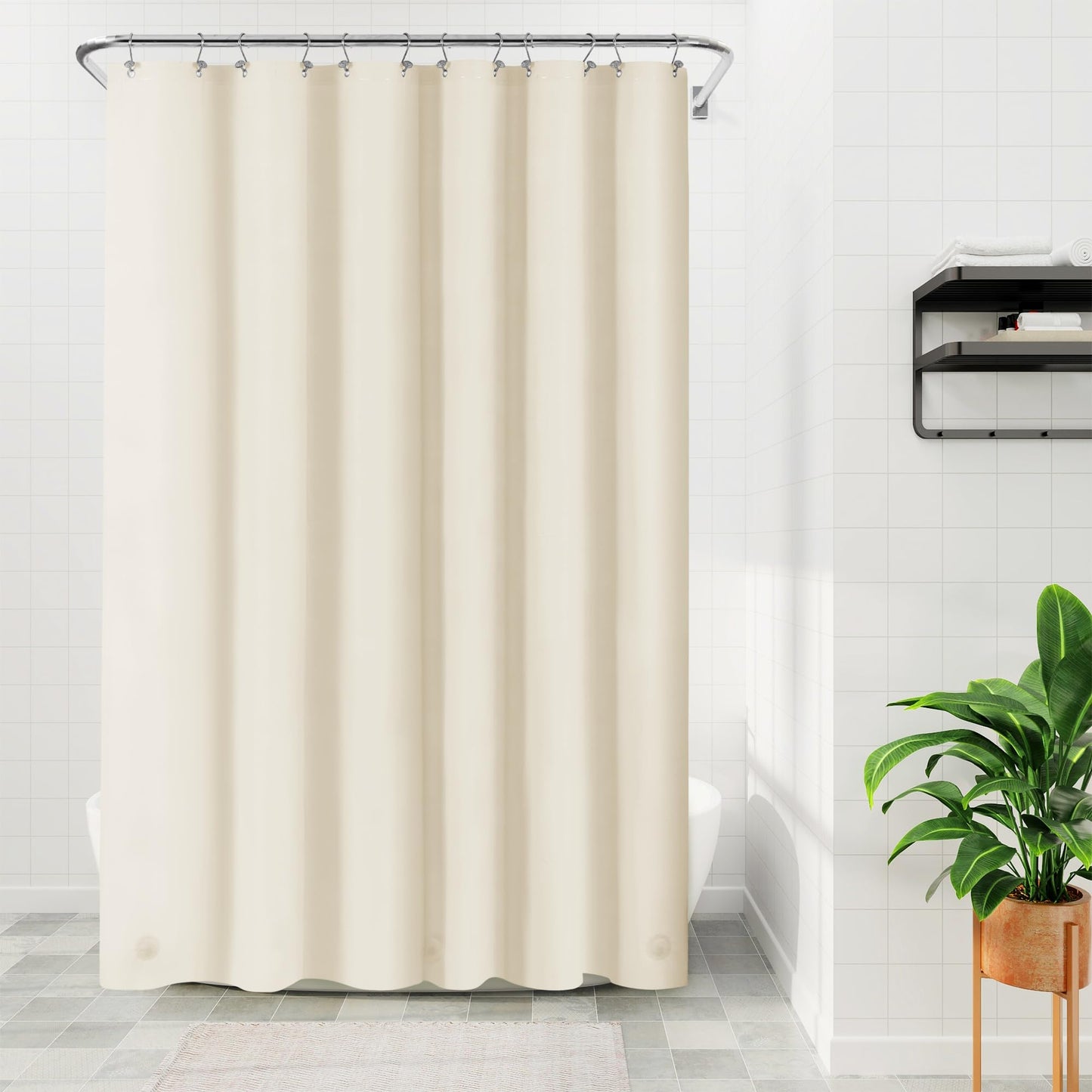 Barossa Design Plastic Shower Liner Clear - Premium PEVA Shower Curtain Liner with Rustproof Grommets and 3 Magnets, Waterproof Cute Lightweight Standard Size Bathroom Curtains - Clear