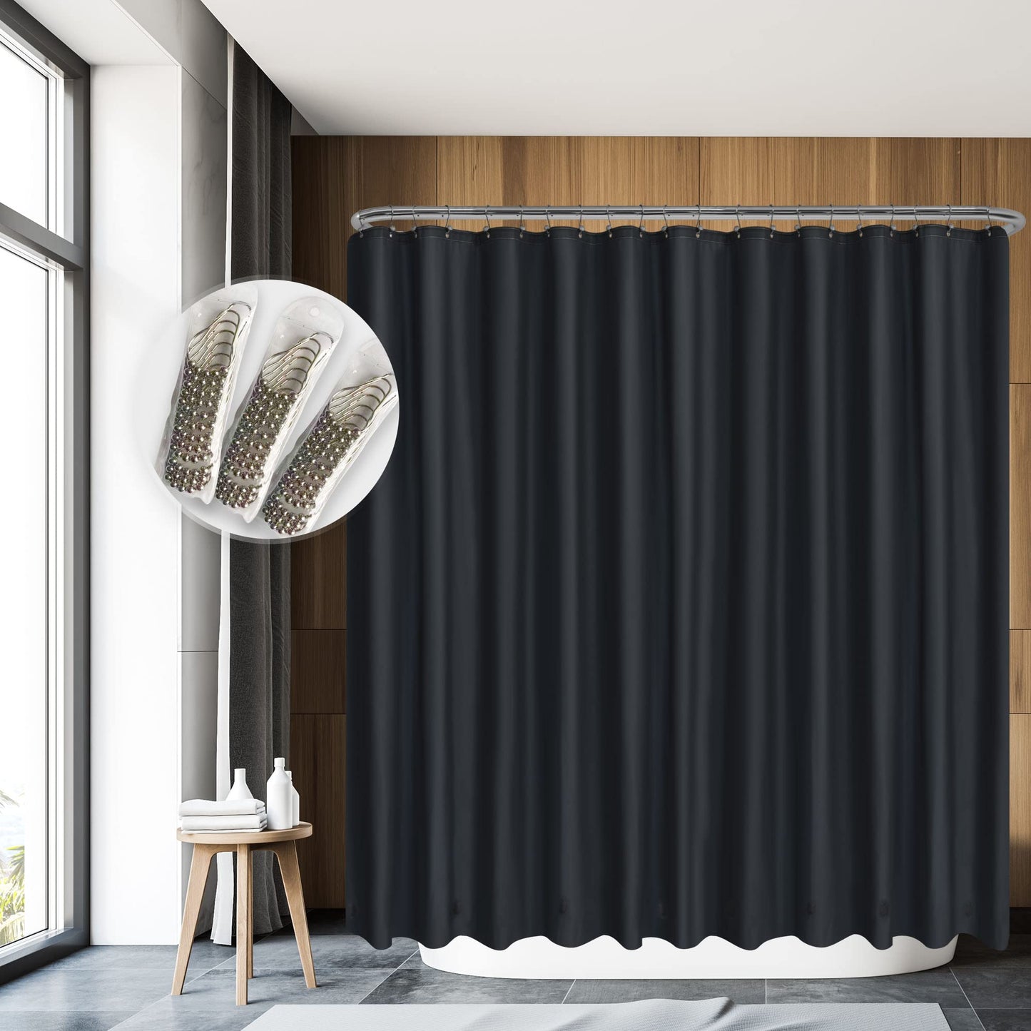 Barossa Design Plastic Shower Liner Clear - Premium PEVA Shower Curtain Liner with Rustproof Grommets and 3 Magnets, Waterproof Cute Lightweight Standard Size Bathroom Curtains - Clear