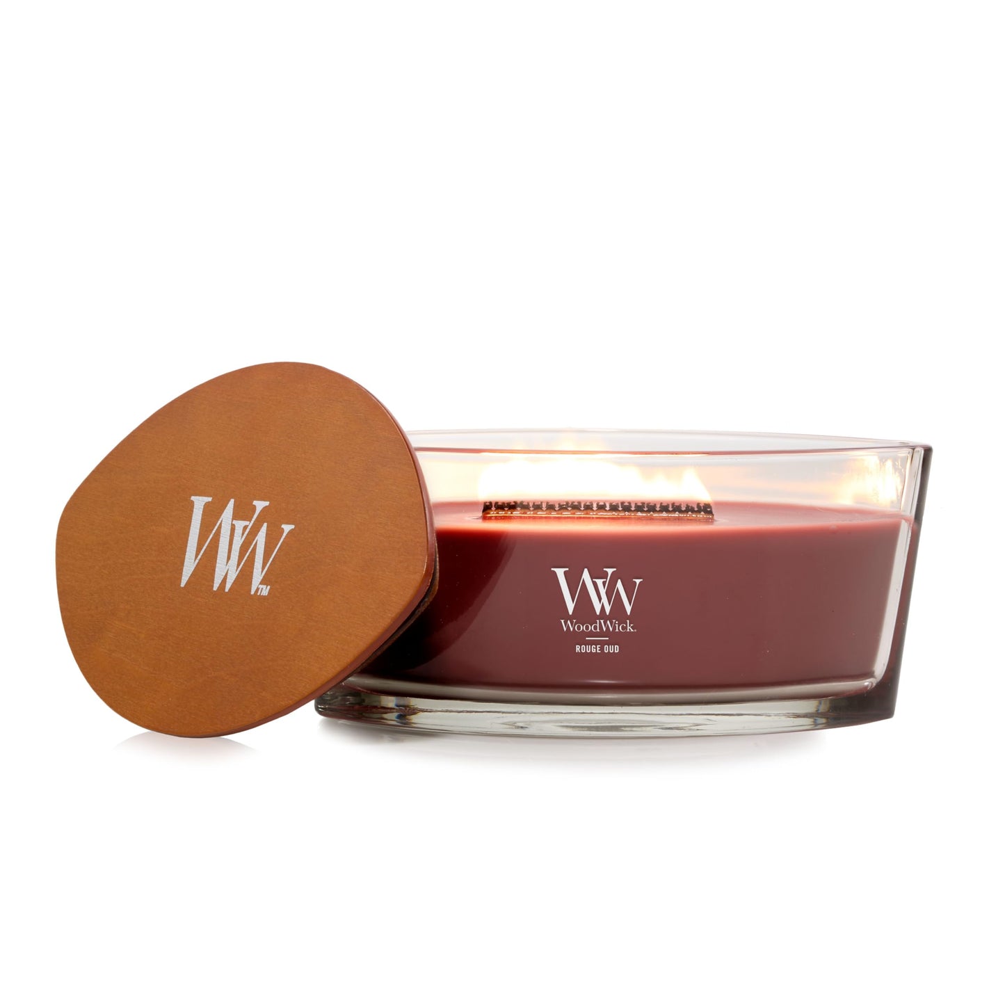 WoodWick Hourglass Scented Candle, Wood Smoke, 21.5 oz., Large, Up to 130 Hours of Burn Time, Fall Candle with Crackling Wick, Soy Wax Blend, Halloween Candle