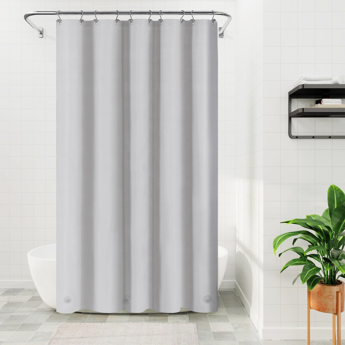 Barossa Design Plastic Shower Liner Clear - Premium PEVA Shower Curtain Liner with Rustproof Grommets and 3 Magnets, Waterproof Cute Lightweight Standard Size Bathroom Curtains - Clear