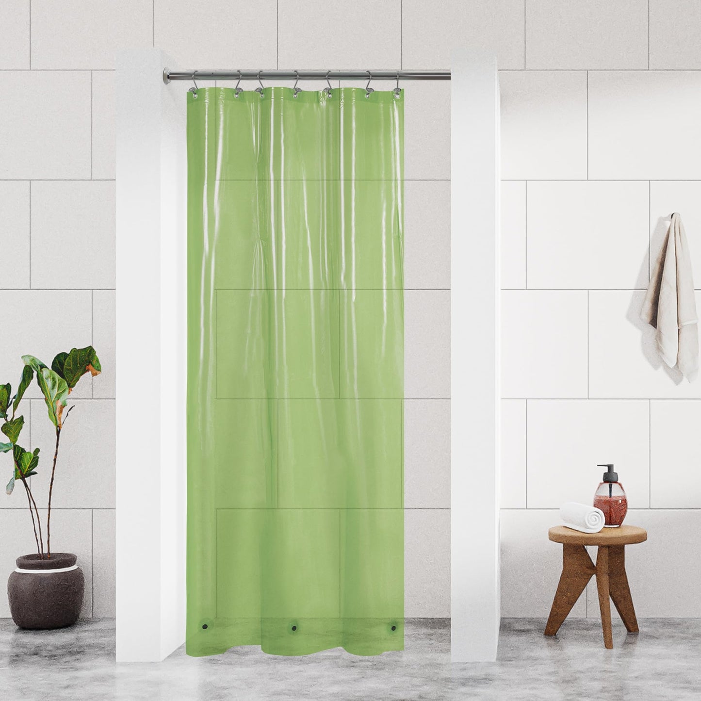 Barossa Design Plastic Shower Liner Clear - Premium PEVA Shower Curtain Liner with Rustproof Grommets and 3 Magnets, Waterproof Cute Lightweight Standard Size Bathroom Curtains - Clear