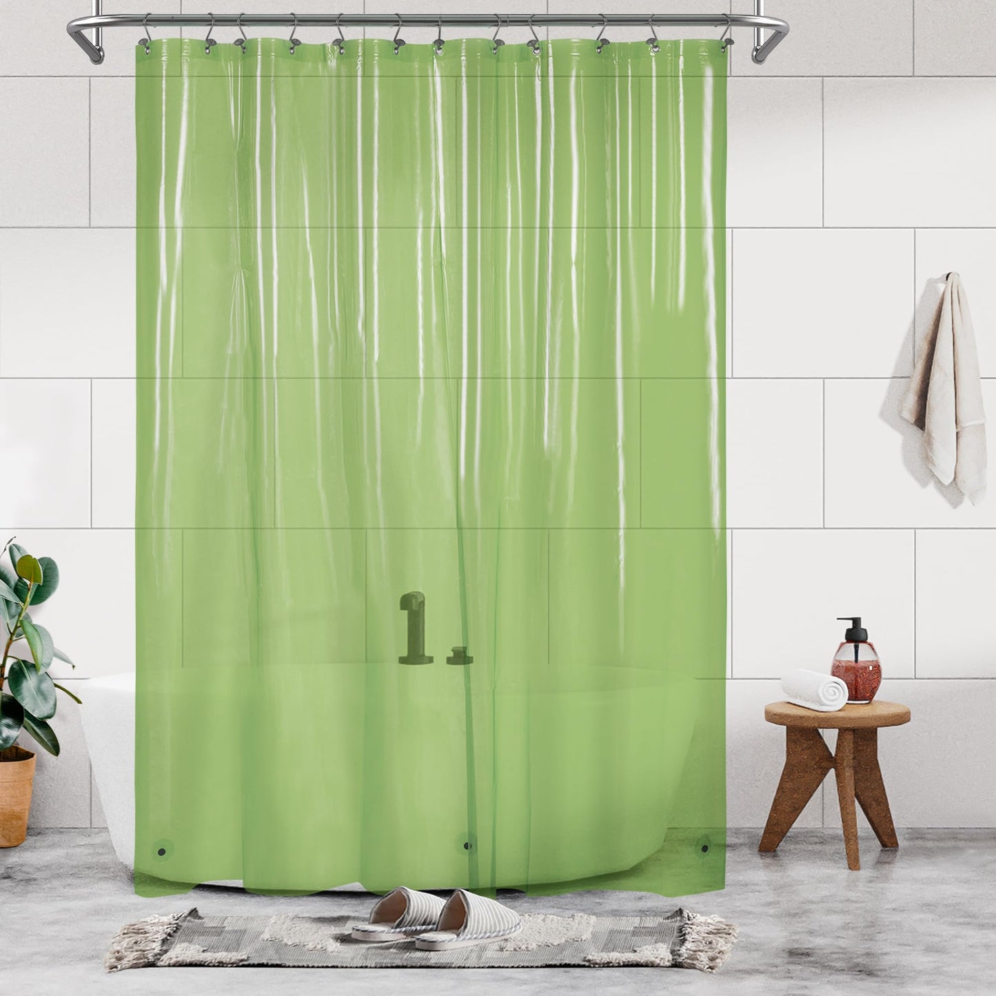 Barossa Design Plastic Shower Liner Clear - Premium PEVA Shower Curtain Liner with Rustproof Grommets and 3 Magnets, Waterproof Cute Lightweight Standard Size Bathroom Curtains - Clear