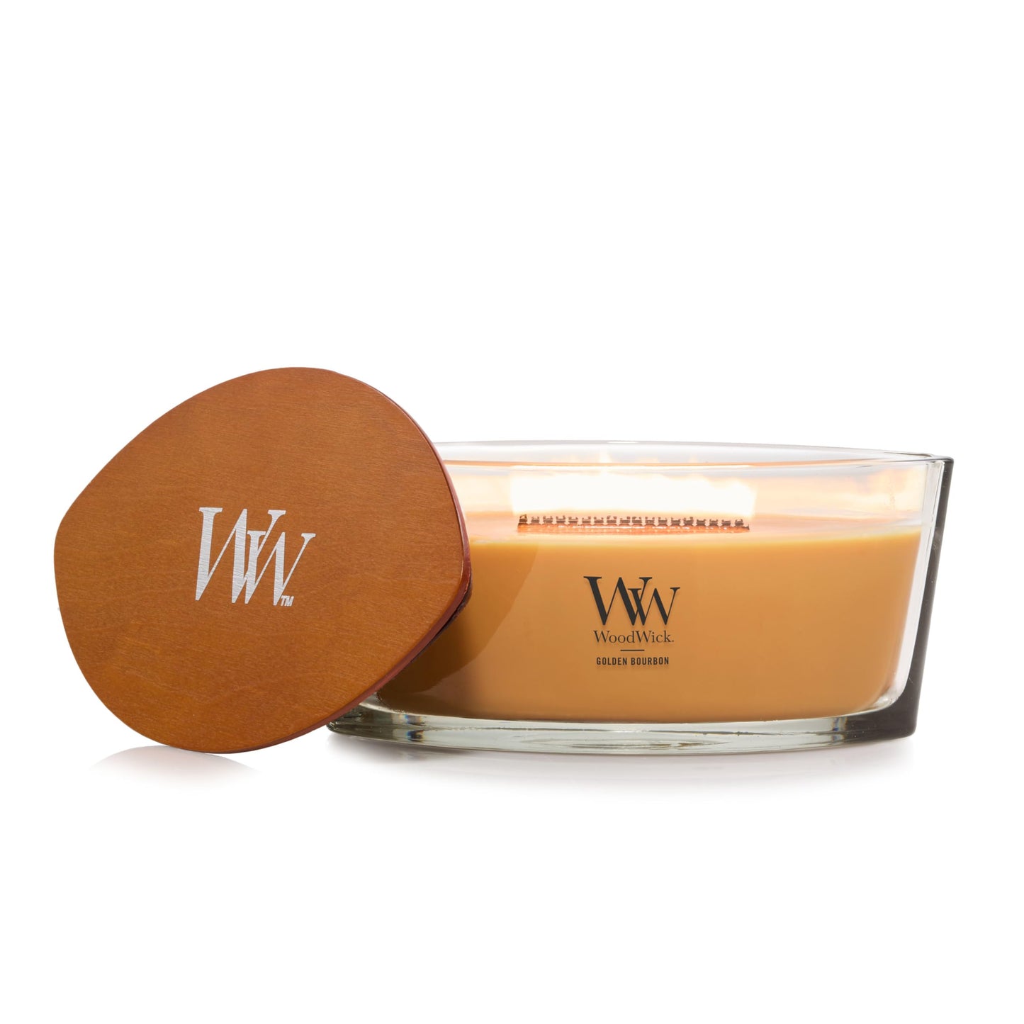 WoodWick Hourglass Scented Candle, Wood Smoke, 21.5 oz., Large, Up to 130 Hours of Burn Time, Fall Candle with Crackling Wick, Soy Wax Blend, Halloween Candle