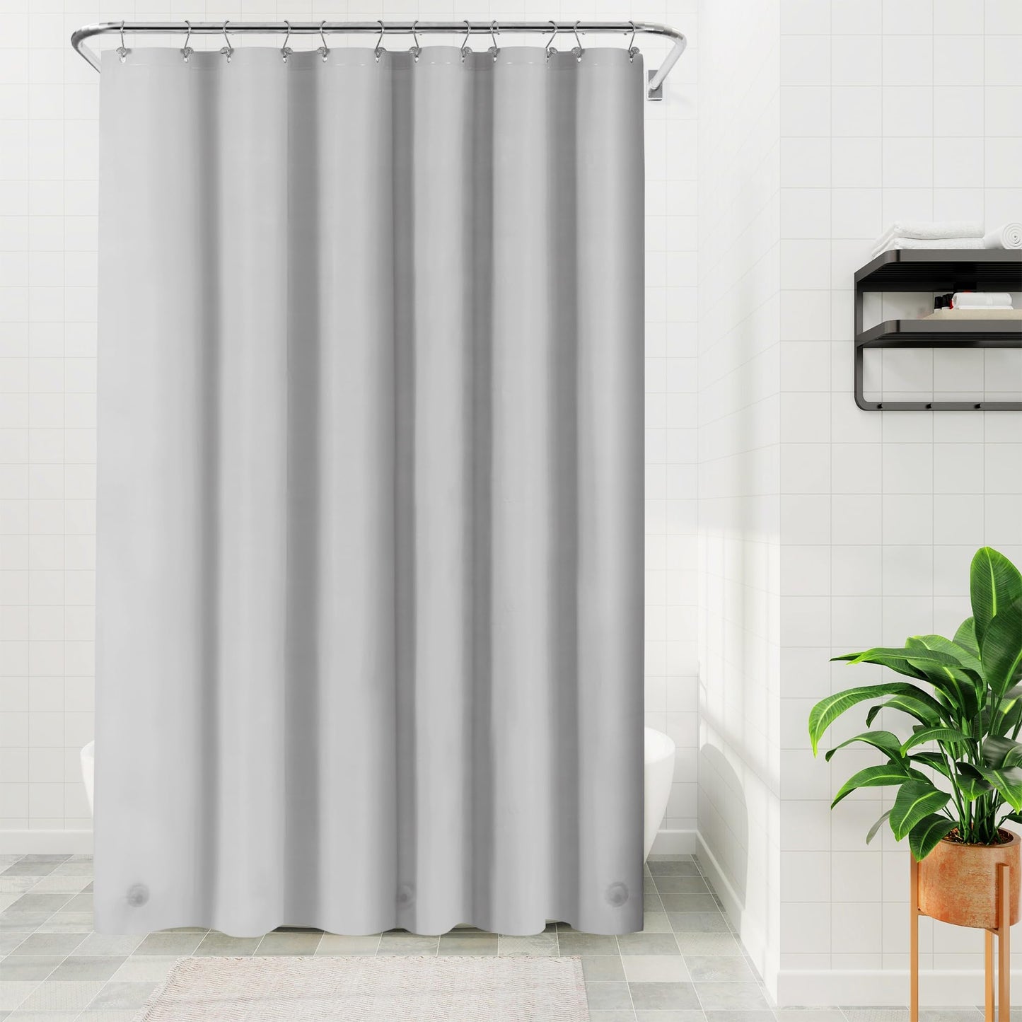 Barossa Design Plastic Shower Liner Clear - Premium PEVA Shower Curtain Liner with Rustproof Grommets and 3 Magnets, Waterproof Cute Lightweight Standard Size Bathroom Curtains - Clear