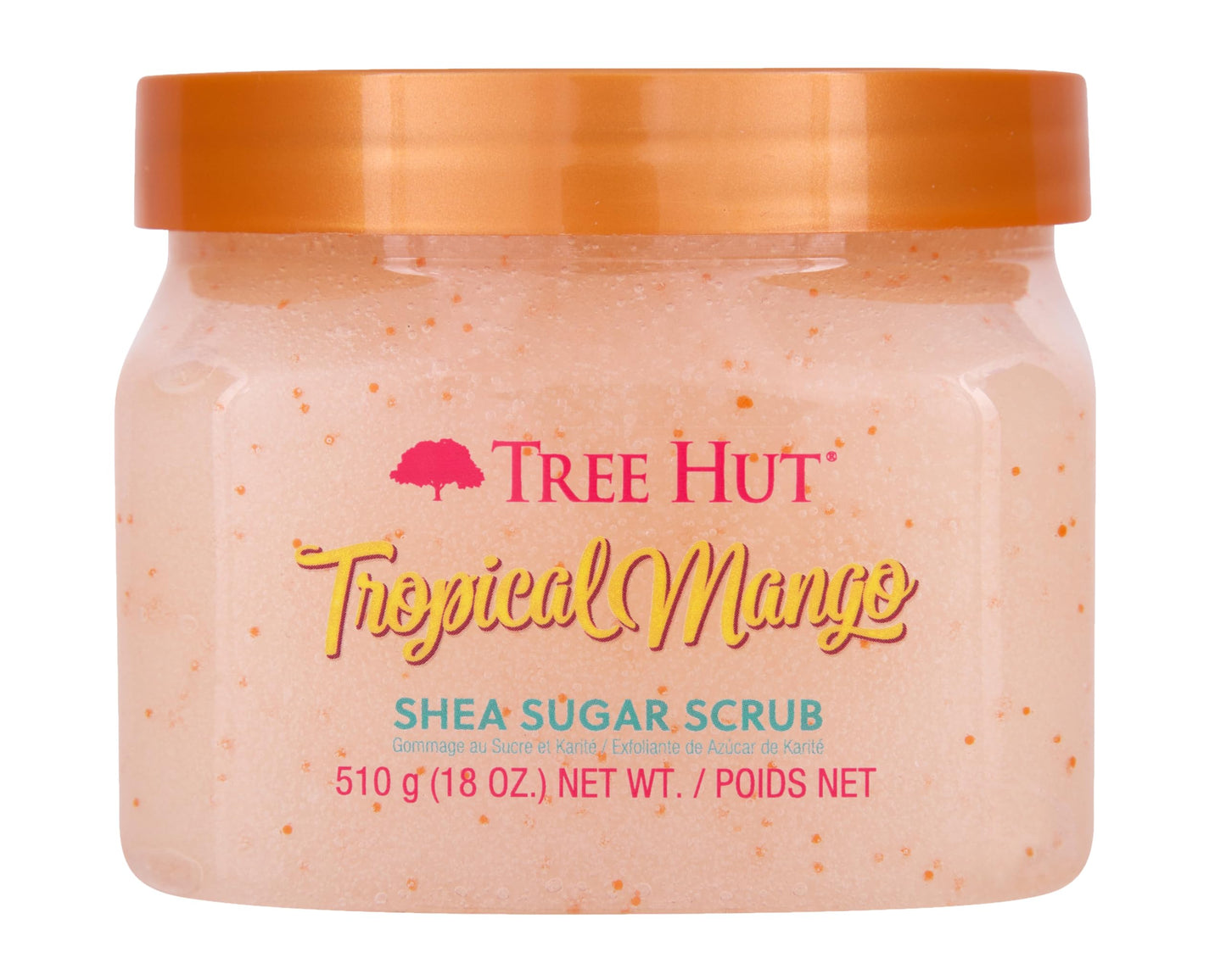 Tree Hut Peach Sorbet Shea Sugar Scrub | Exfoliating Body Scrub Removes Dead, Dry Skin for a Soft & Hydrated Feel | Nourishing Essential Body Care | 18 fl oz.