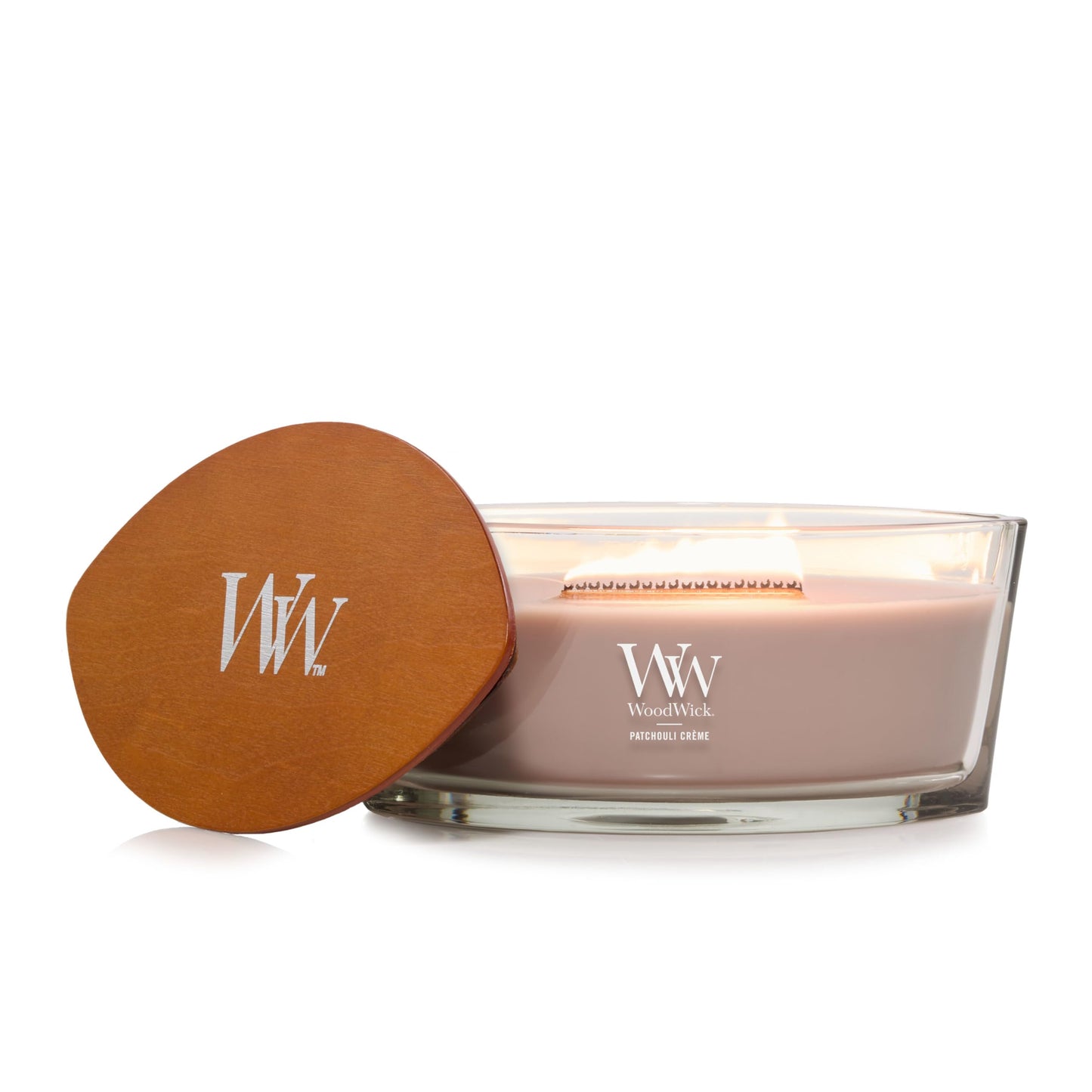 WoodWick Hourglass Scented Candle, Wood Smoke, 21.5 oz., Large, Up to 130 Hours of Burn Time, Fall Candle with Crackling Wick, Soy Wax Blend, Halloween Candle