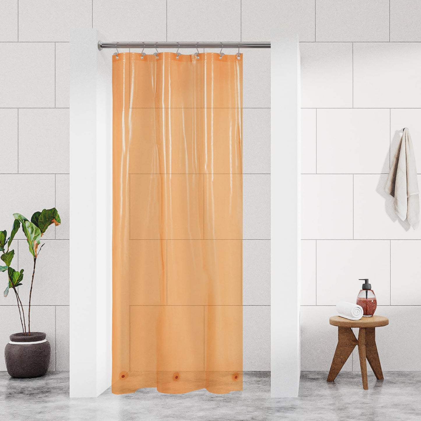 Barossa Design Plastic Shower Liner Clear - Premium PEVA Shower Curtain Liner with Rustproof Grommets and 3 Magnets, Waterproof Cute Lightweight Standard Size Bathroom Curtains - Clear