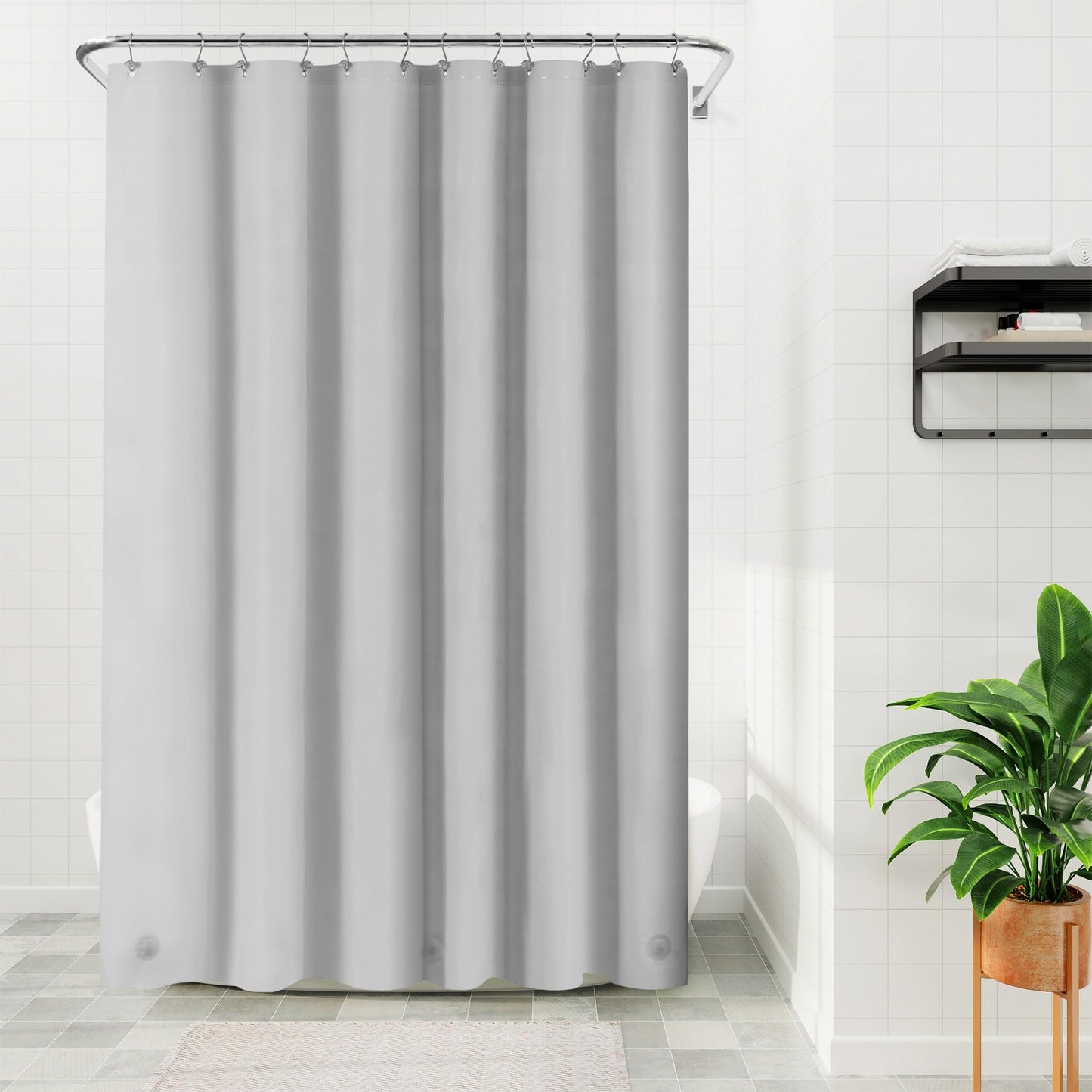 Barossa Design Plastic Shower Liner Clear - Premium PEVA Shower Curtain Liner with Rustproof Grommets and 3 Magnets, Waterproof Cute Lightweight Standard Size Bathroom Curtains - Clear