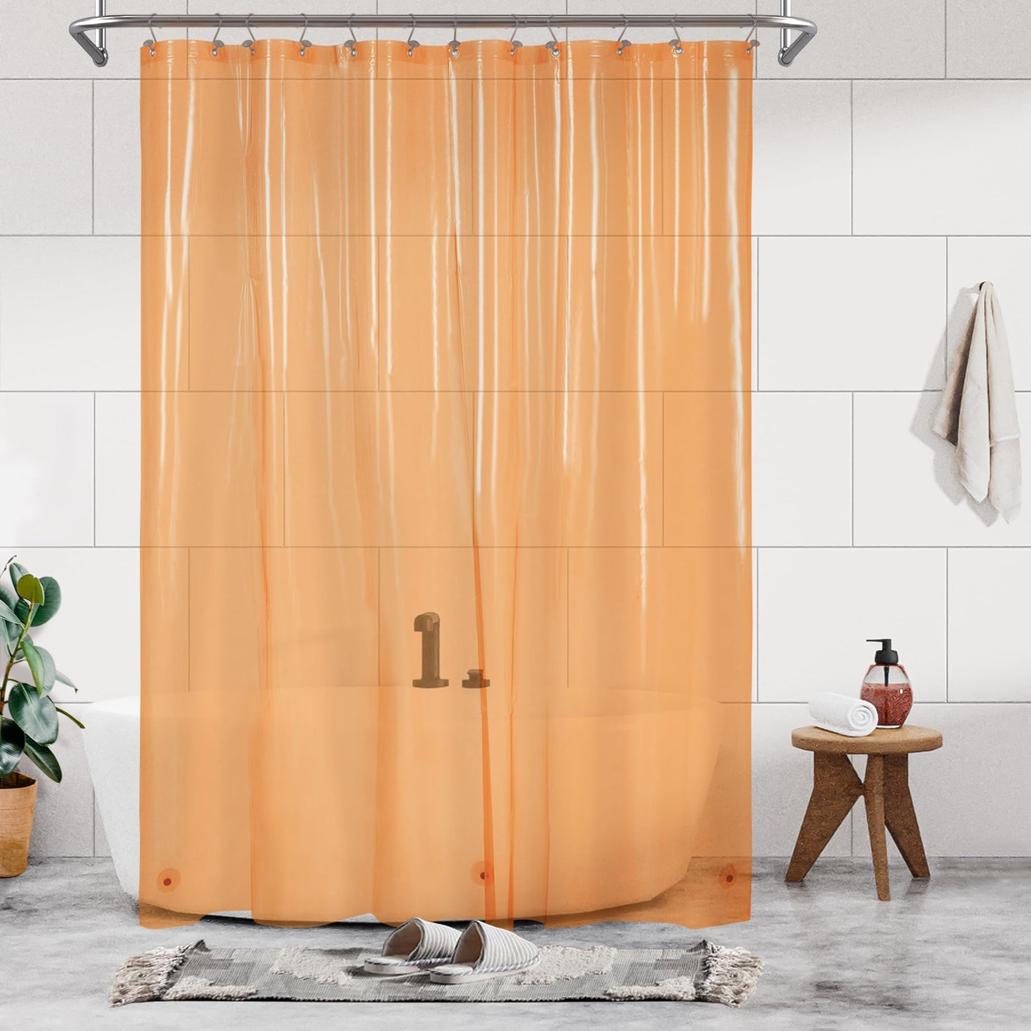Barossa Design Plastic Shower Liner Clear - Premium PEVA Shower Curtain Liner with Rustproof Grommets and 3 Magnets, Waterproof Cute Lightweight Standard Size Bathroom Curtains - Clear