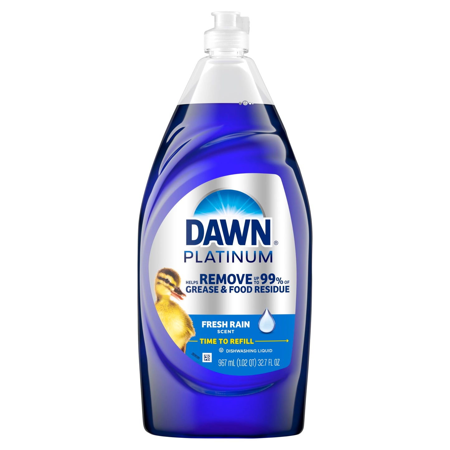 Dawn Platinum Dish Soap Liquid, Dishwashing Liquid, Grease Removal, Fresh Rain, 2x54.8oz Bundle