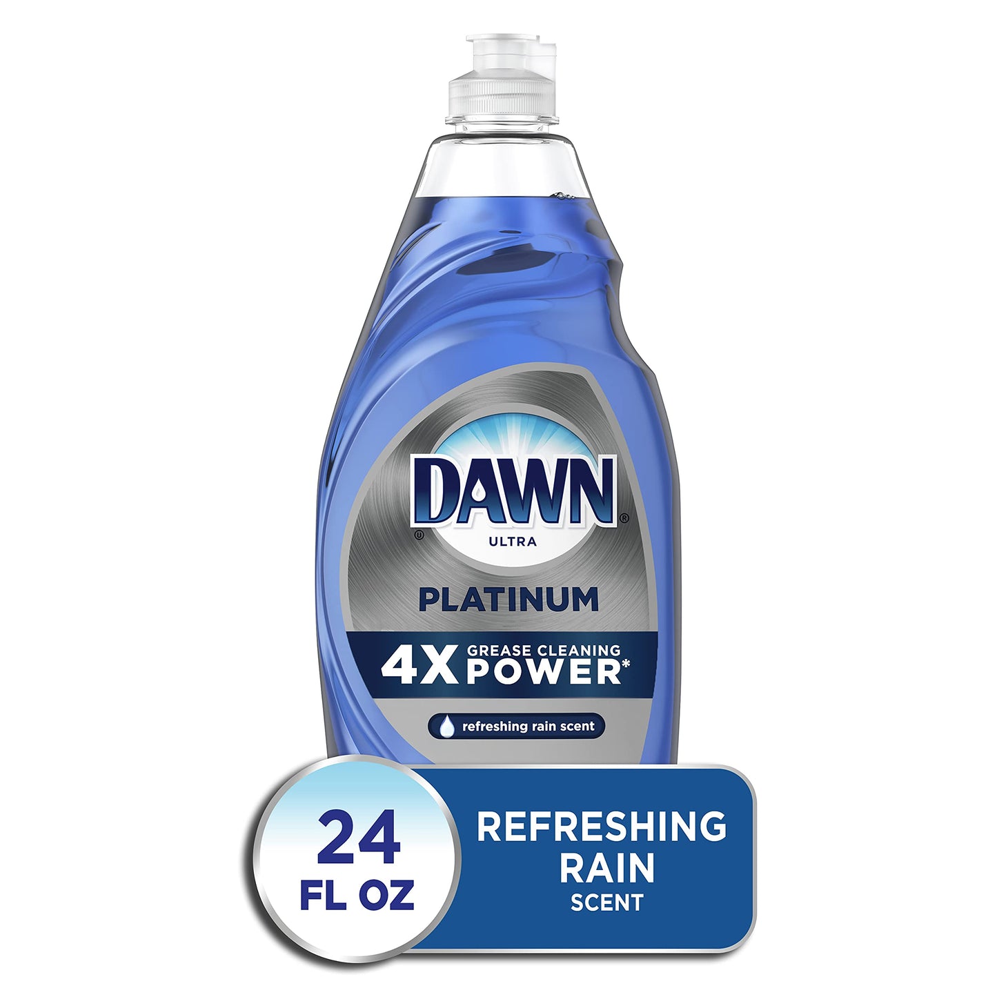 Dawn Platinum Dish Soap Liquid, Dishwashing Liquid, Grease Removal, Fresh Rain, 2x54.8oz Bundle