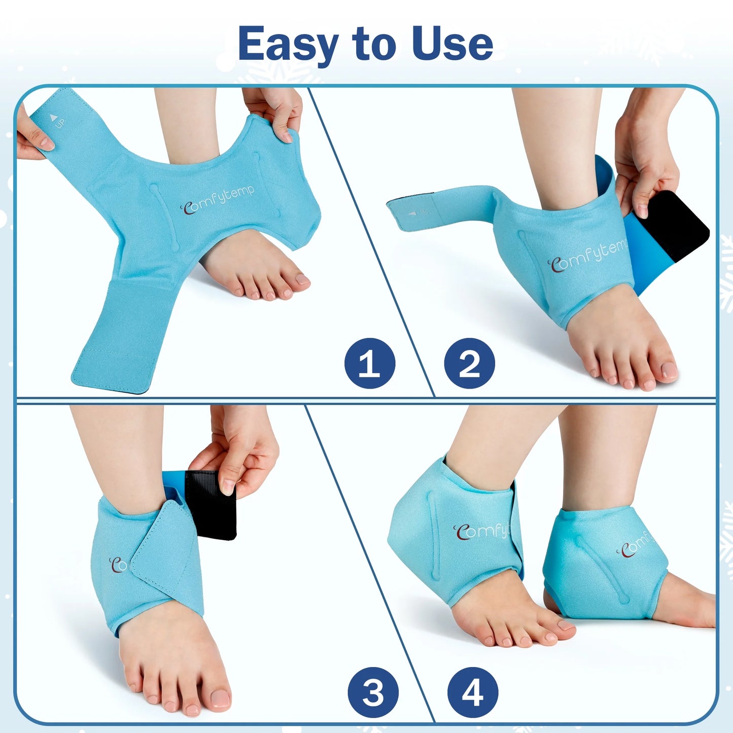 2PCS Ankle Ice Pack Wrap for Injuries, Swelling, Arthritis, Reusable Hot Cold Packs for Ankles Foot