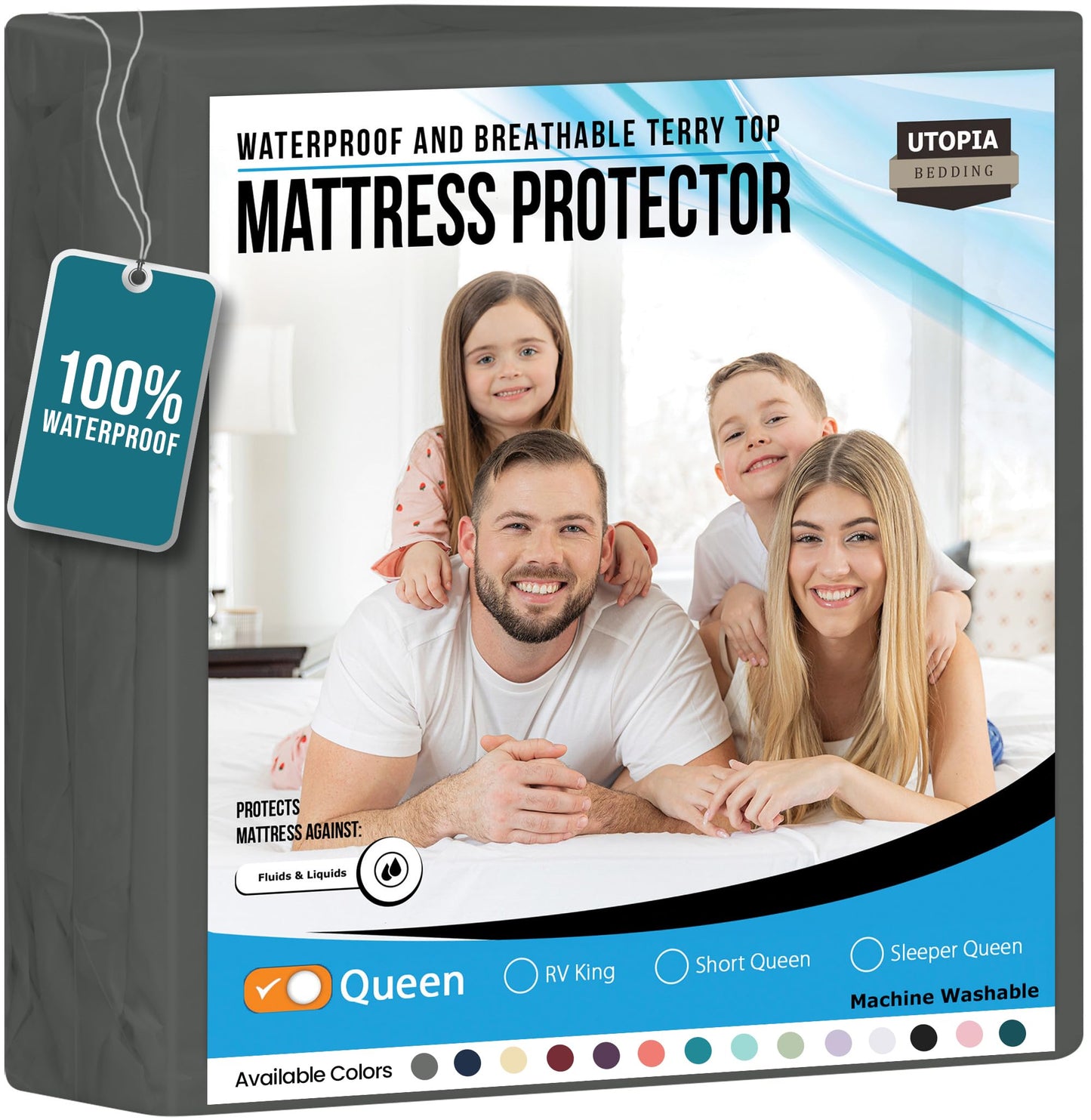 Utopia Bedding Waterproof Mattress Protector Twin Size, Premium Terry Mattress Cover 200 GSM, Breathable, Fitted Style with Stretchable Pockets (White)