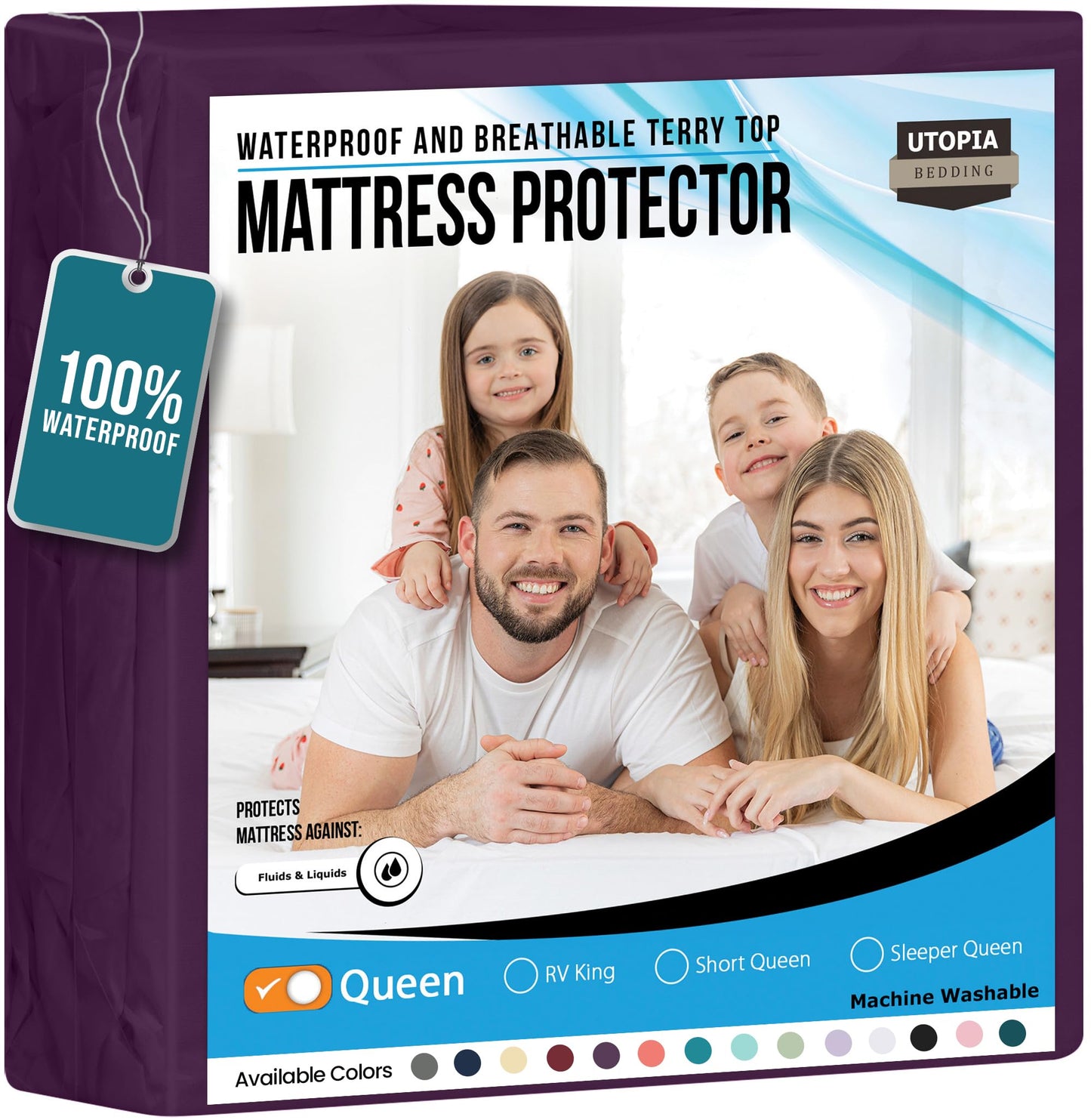 Utopia Bedding Waterproof Mattress Protector Twin Size, Premium Terry Mattress Cover 200 GSM, Breathable, Fitted Style with Stretchable Pockets (White)