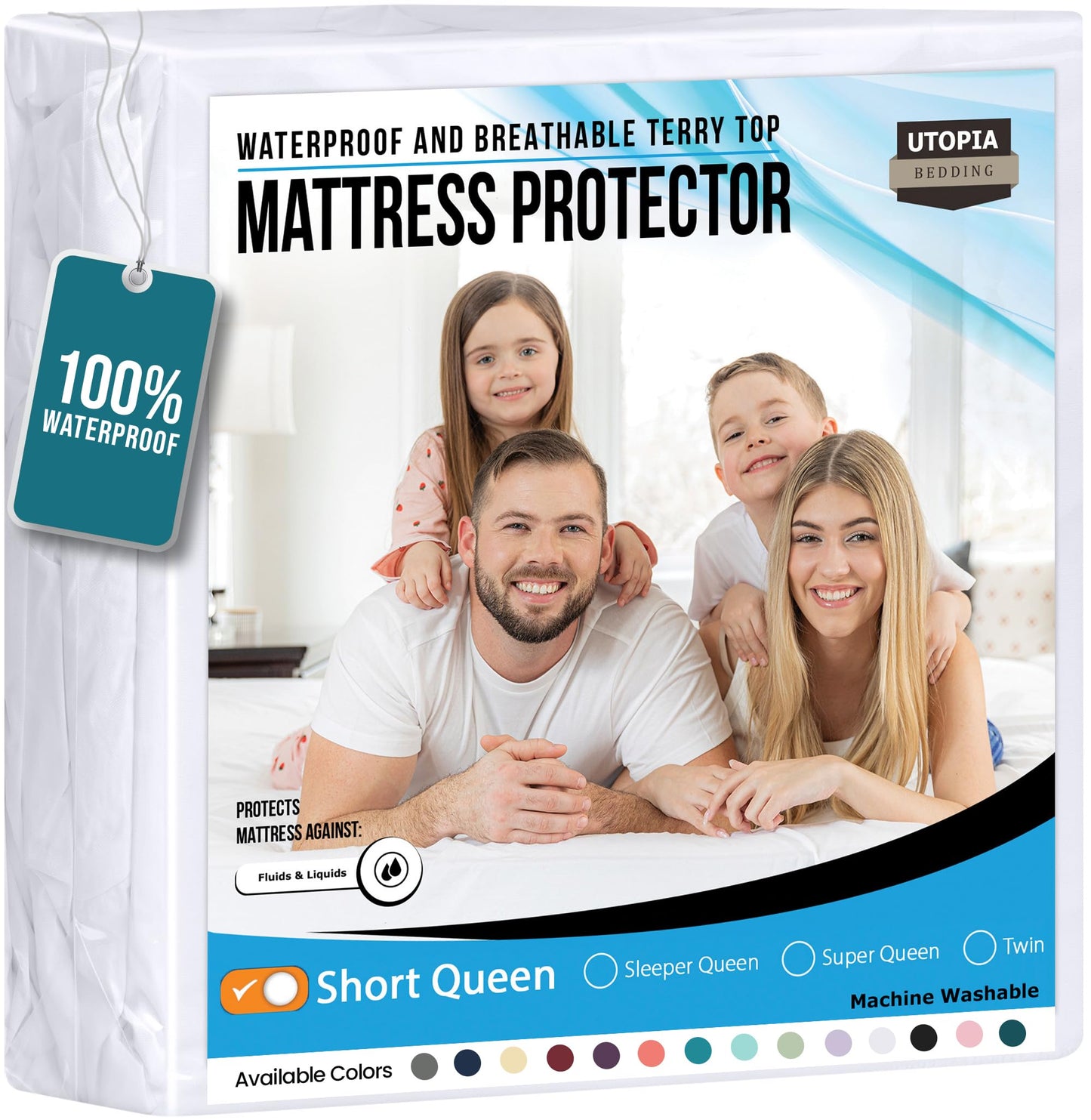 Utopia Bedding Waterproof Mattress Protector Twin Size, Premium Terry Mattress Cover 200 GSM, Breathable, Fitted Style with Stretchable Pockets (White)