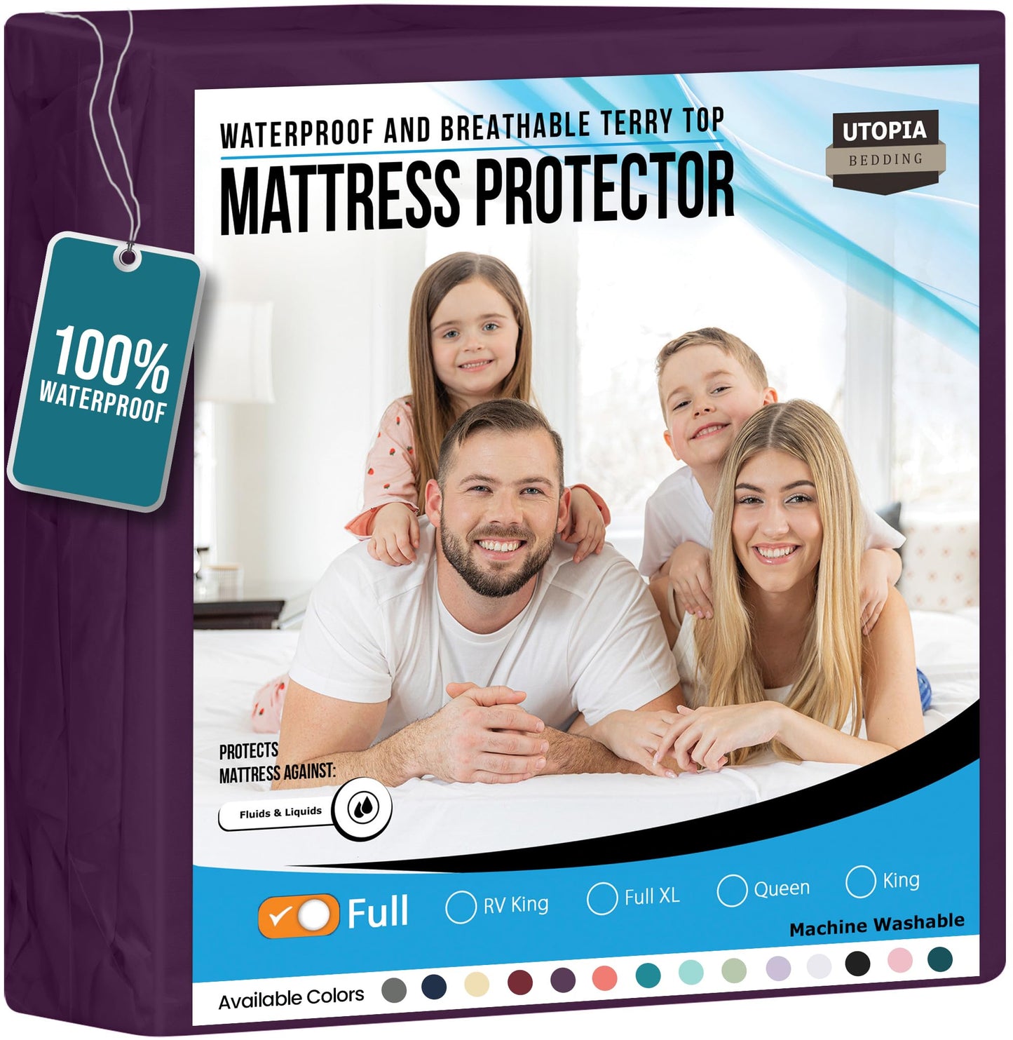 Utopia Bedding Waterproof Mattress Protector Twin Size, Premium Terry Mattress Cover 200 GSM, Breathable, Fitted Style with Stretchable Pockets (White)