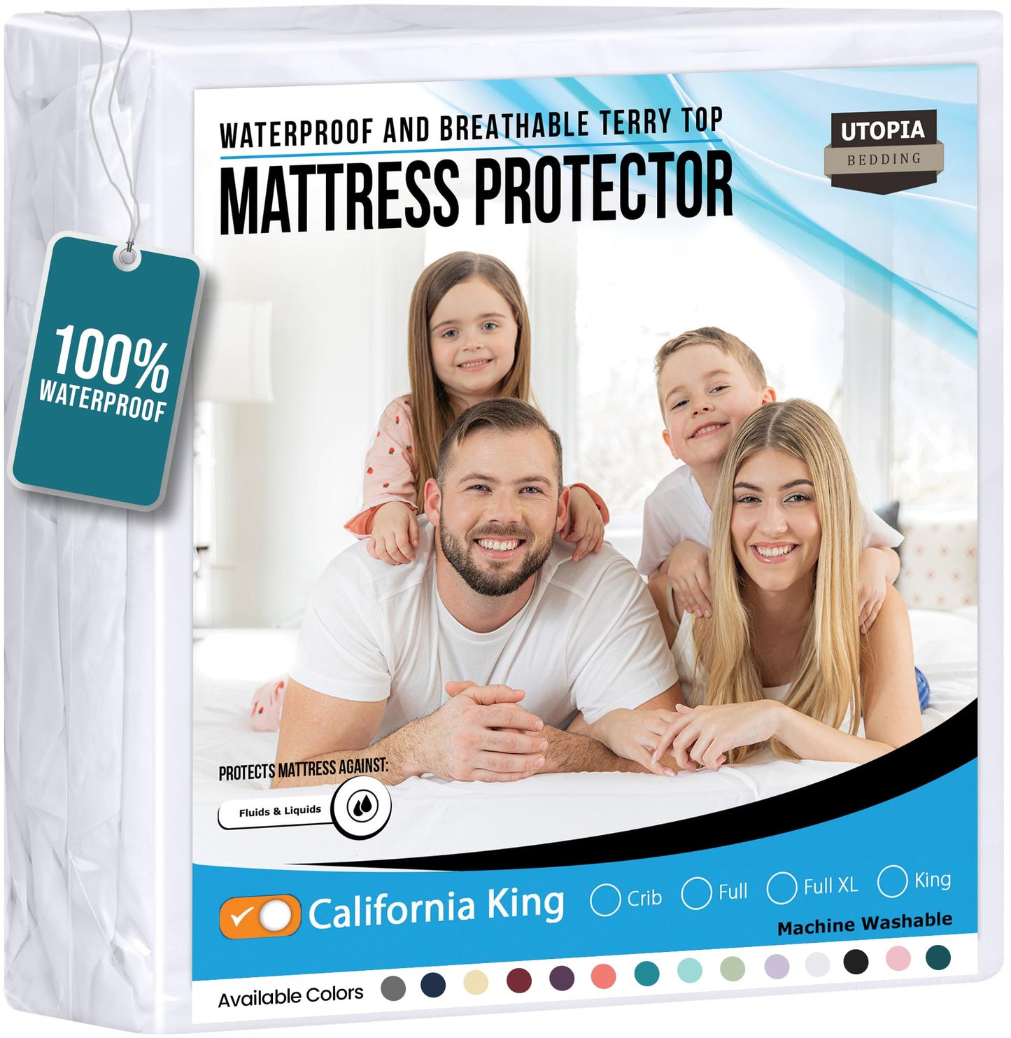 Utopia Bedding Waterproof Mattress Protector Twin Size, Premium Terry Mattress Cover 200 GSM, Breathable, Fitted Style with Stretchable Pockets (White)
