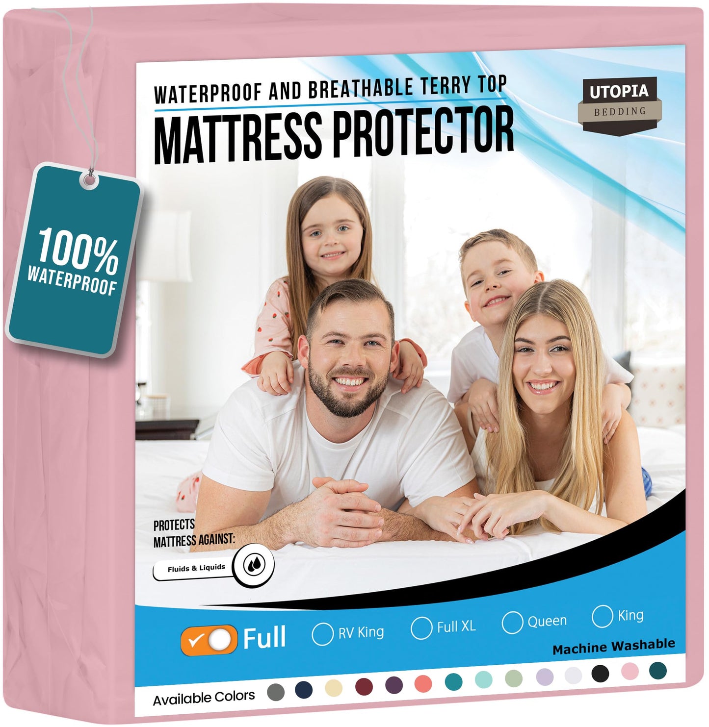 Utopia Bedding Waterproof Mattress Protector Twin Size, Premium Terry Mattress Cover 200 GSM, Breathable, Fitted Style with Stretchable Pockets (White)