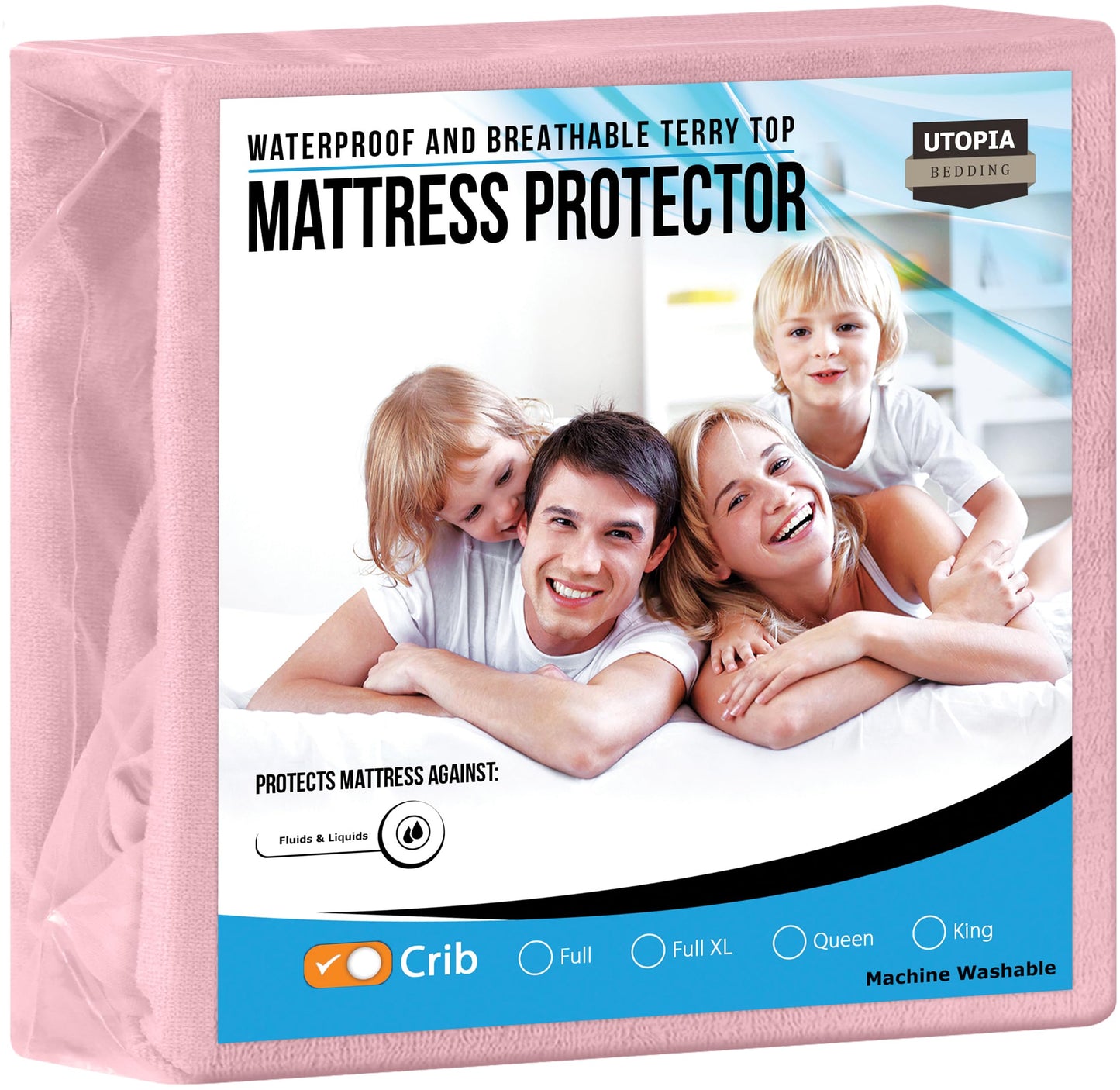 Utopia Bedding Waterproof Mattress Protector Twin Size, Premium Terry Mattress Cover 200 GSM, Breathable, Fitted Style with Stretchable Pockets (White)
