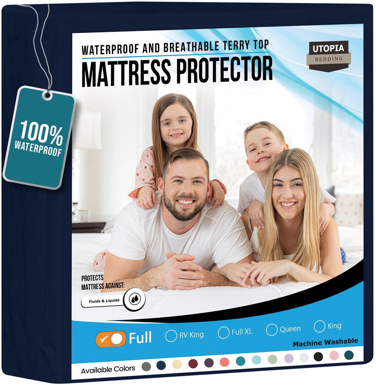 Utopia Bedding Waterproof Mattress Protector Twin Size, Premium Terry Mattress Cover 200 GSM, Breathable, Fitted Style with Stretchable Pockets (White)