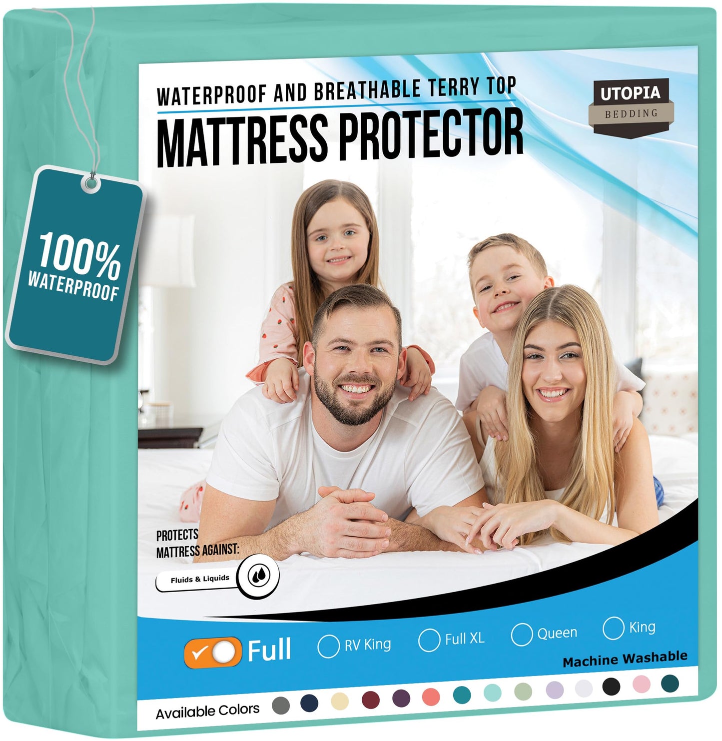 Utopia Bedding Waterproof Mattress Protector Twin Size, Premium Terry Mattress Cover 200 GSM, Breathable, Fitted Style with Stretchable Pockets (White)