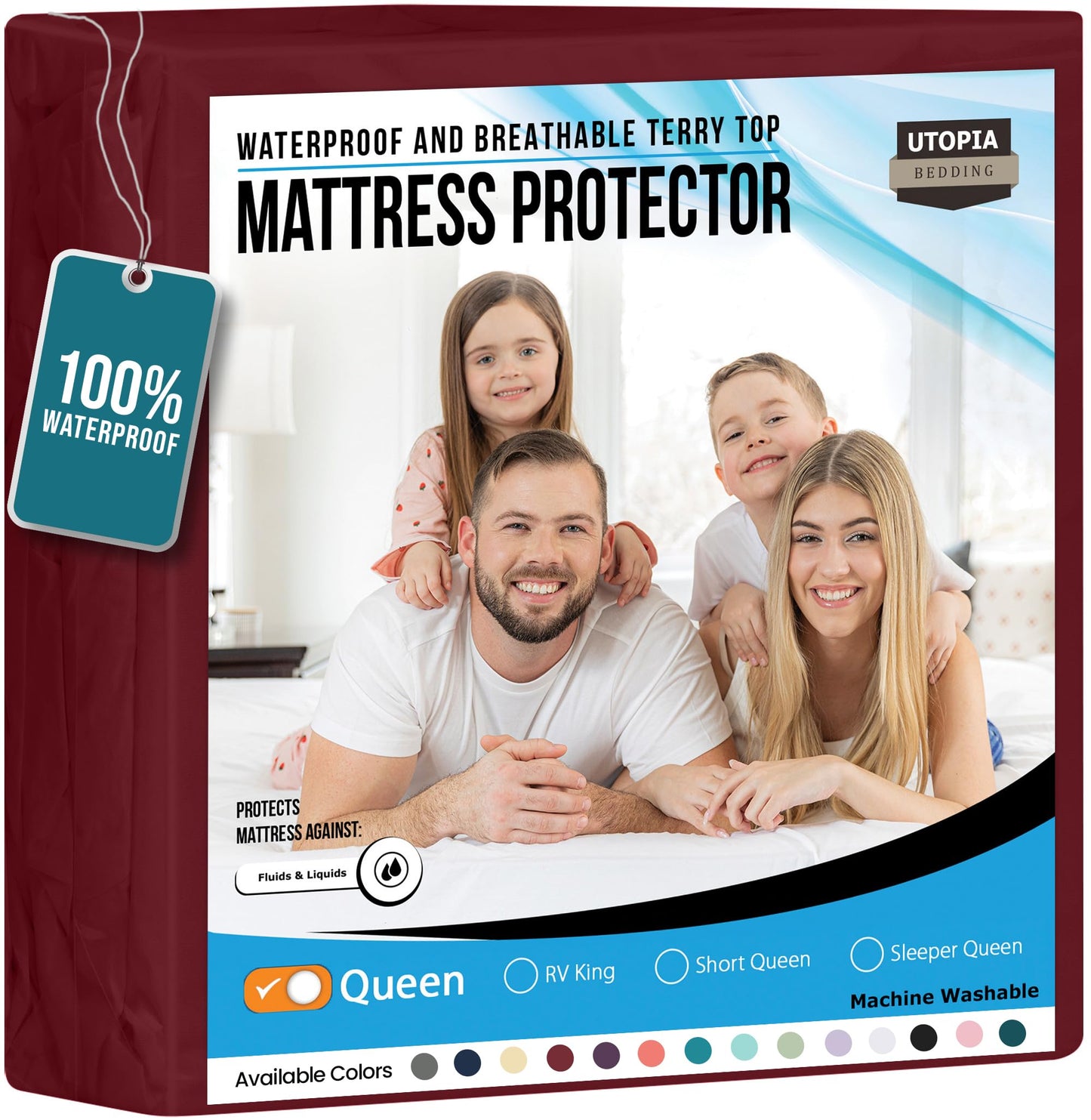 Utopia Bedding Waterproof Mattress Protector Twin Size, Premium Terry Mattress Cover 200 GSM, Breathable, Fitted Style with Stretchable Pockets (White)