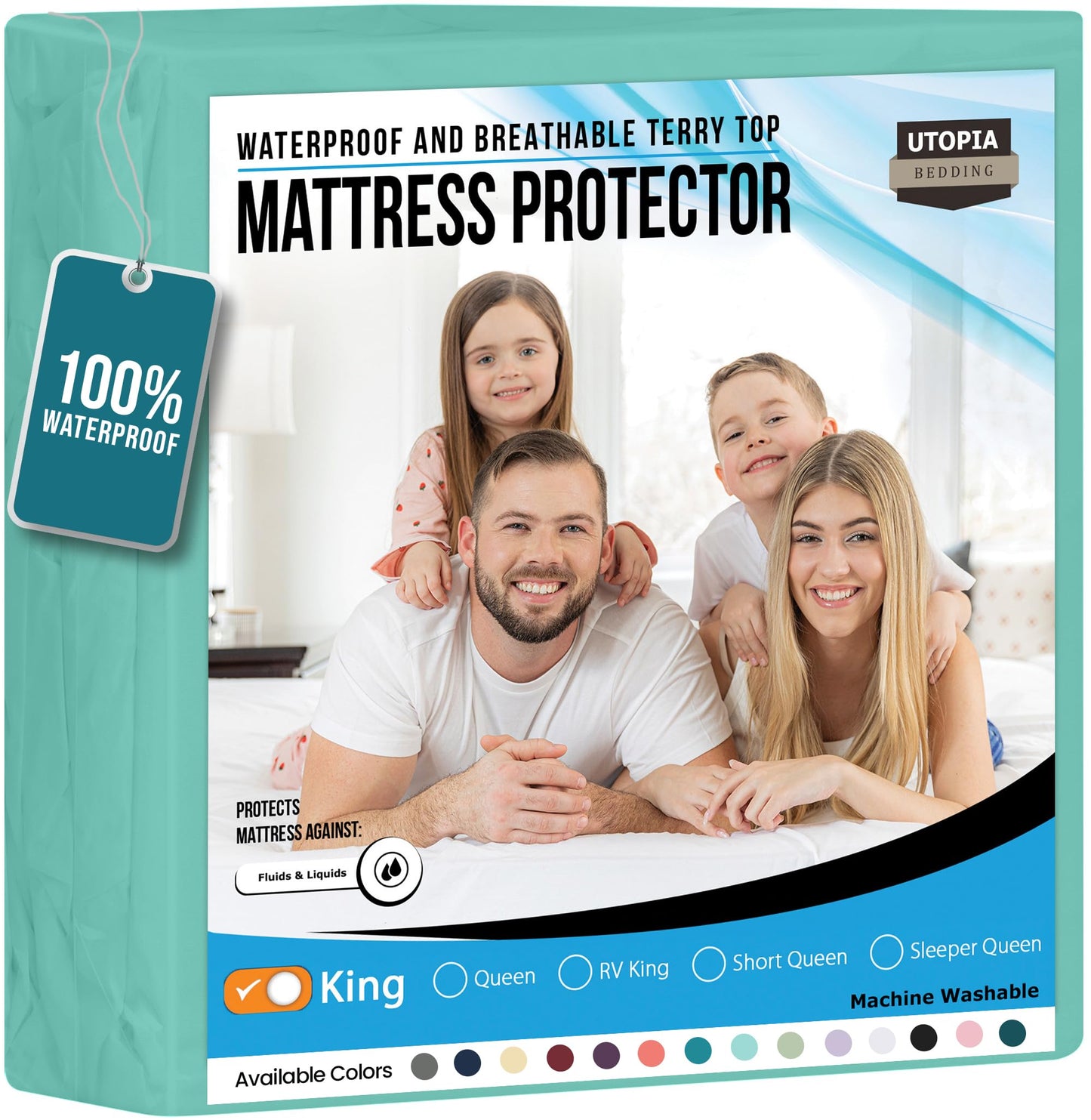 Utopia Bedding Waterproof Mattress Protector Twin Size, Premium Terry Mattress Cover 200 GSM, Breathable, Fitted Style with Stretchable Pockets (White)