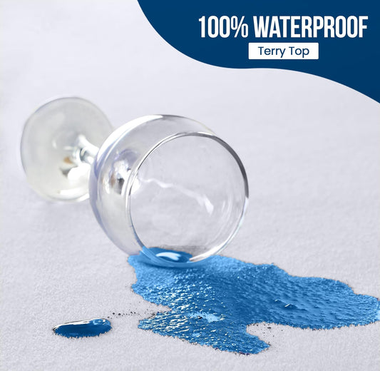 Utopia Bedding Waterproof Mattress Protector Twin Size, Premium Terry Mattress Cover 200 GSM, Breathable, Fitted Style with Stretchable Pockets (White)