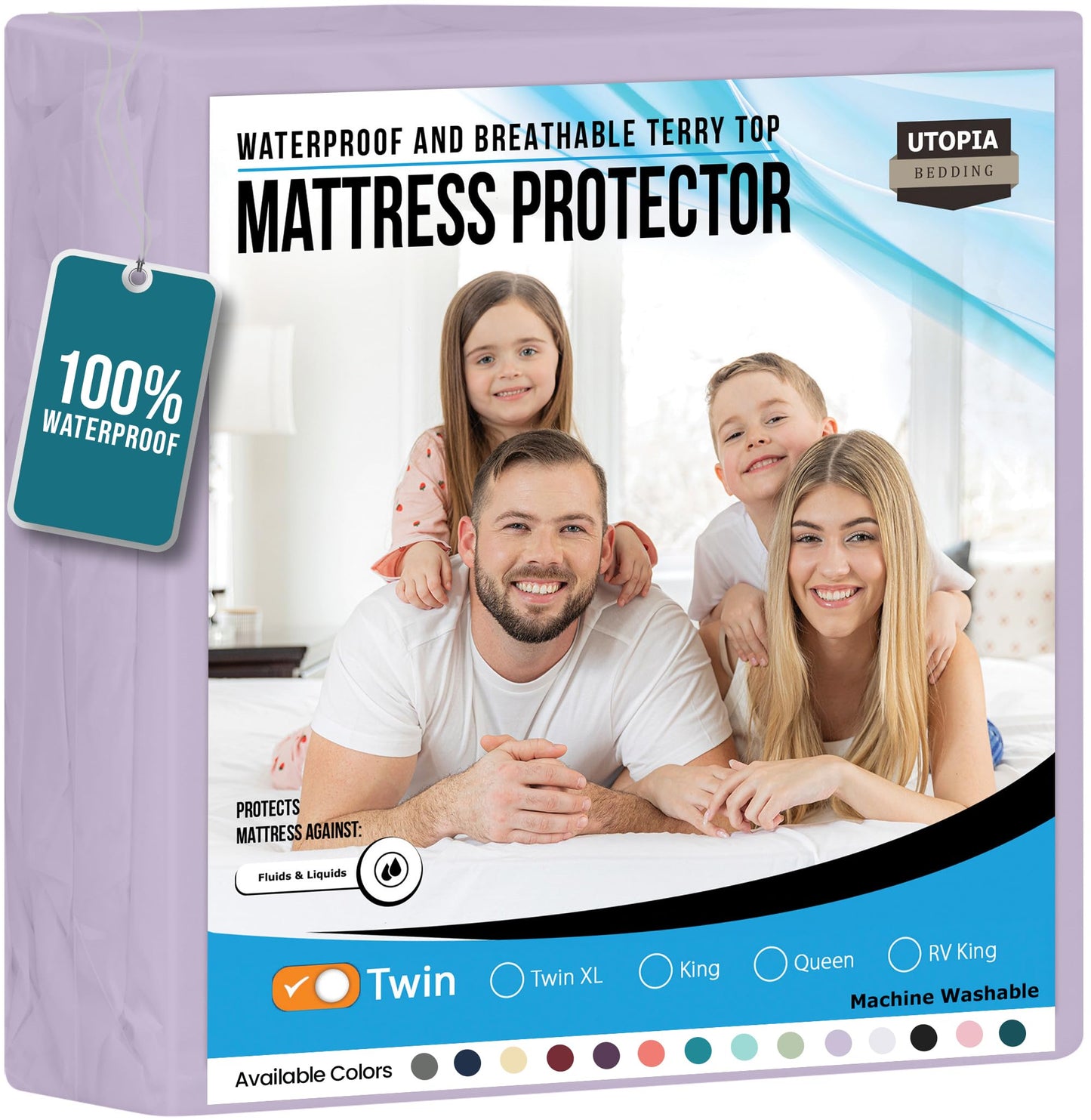 Utopia Bedding Waterproof Mattress Protector Twin Size, Premium Terry Mattress Cover 200 GSM, Breathable, Fitted Style with Stretchable Pockets (White)