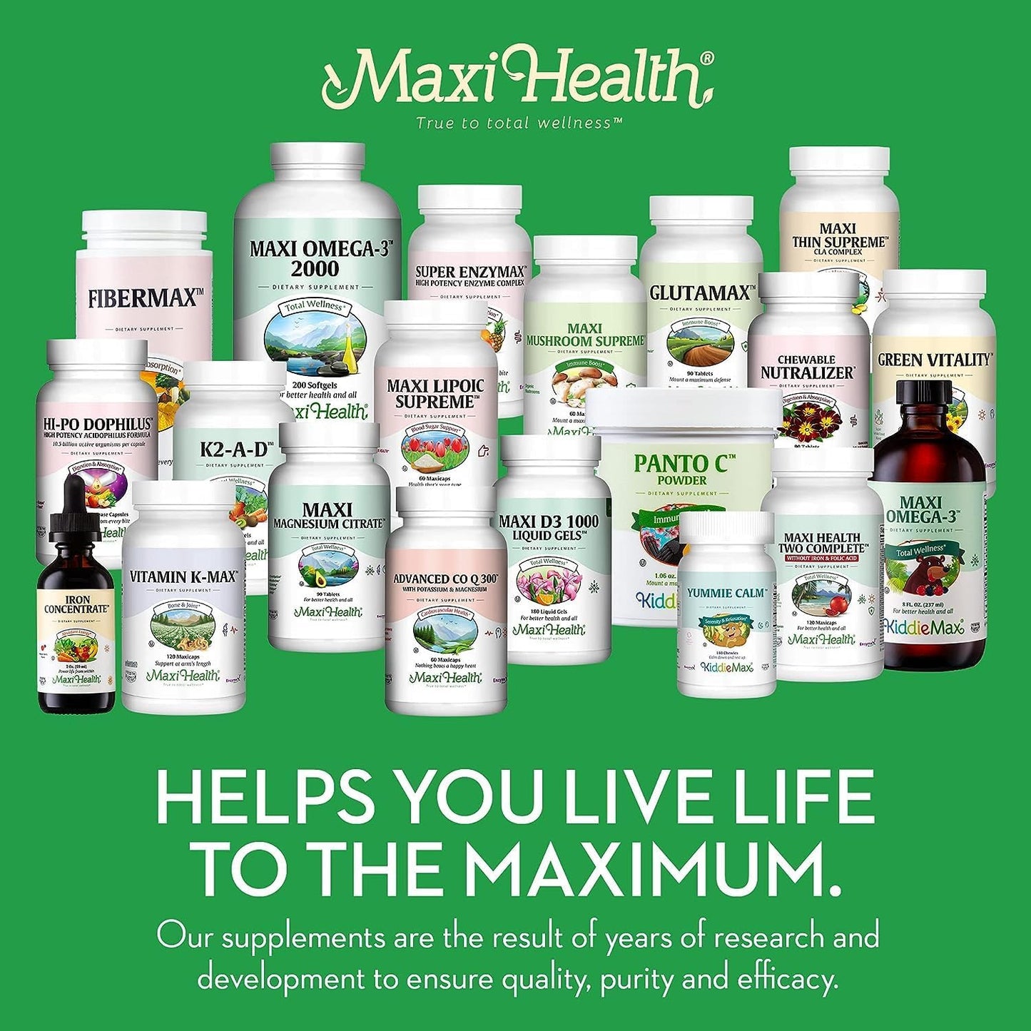 Maxi Health Teen Multivitamin for Girls 12-17 years, Natural Vitamins and Minerals Enhances Development and Immune Health, Best Kosher Supplement for Teenagers, 60 Count