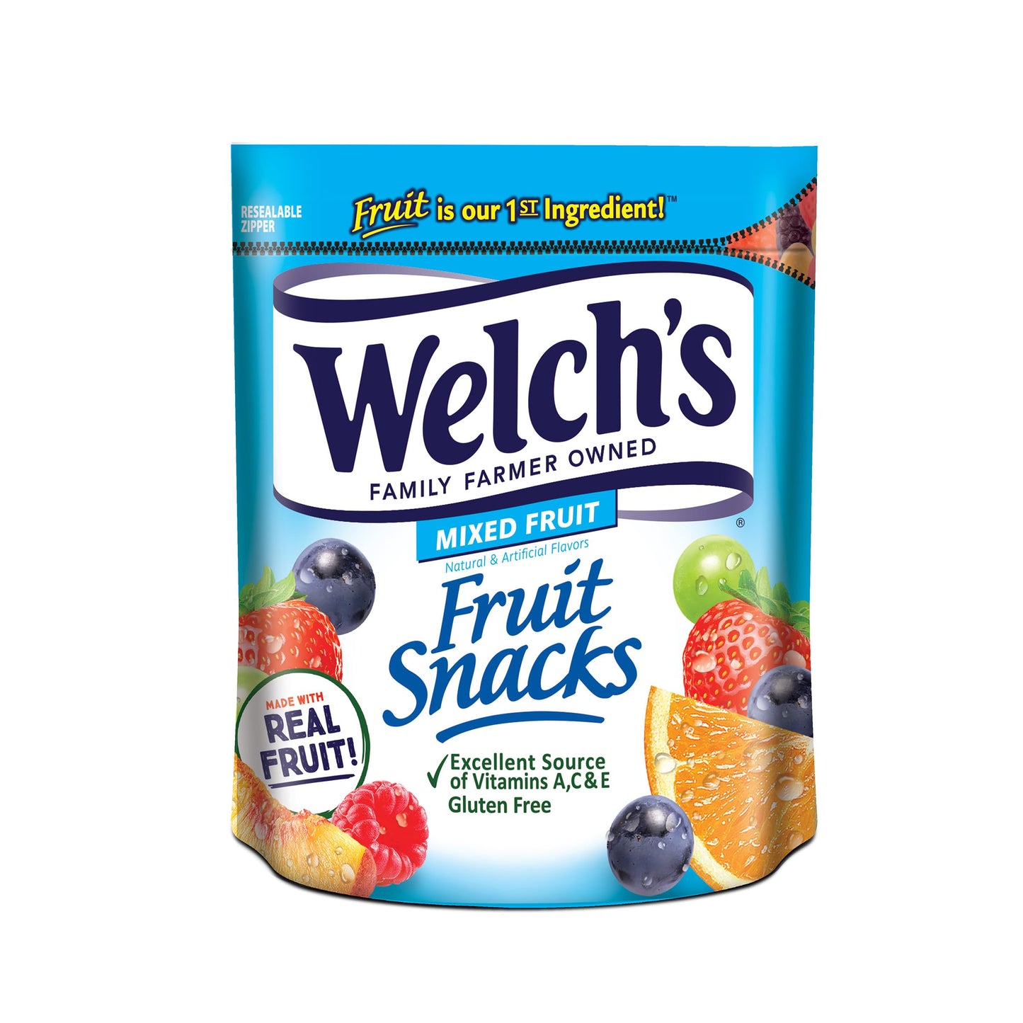 Welch's Fruit Snacks, Mixed Fruit, Individual Single Serve Bags, 0.8 oz (Pack of 40)