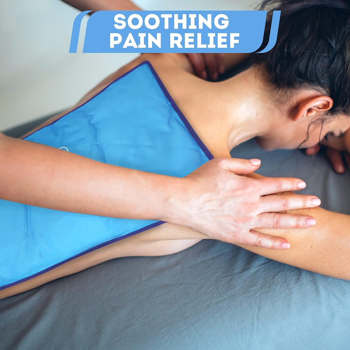 Gel Ice Pack Cold Compress for Back Pain Relief, Hot & Cold Therapy for Injury Recovery, Flexible Reusable Ice Pack - Extra Large, Blue, 1 Count