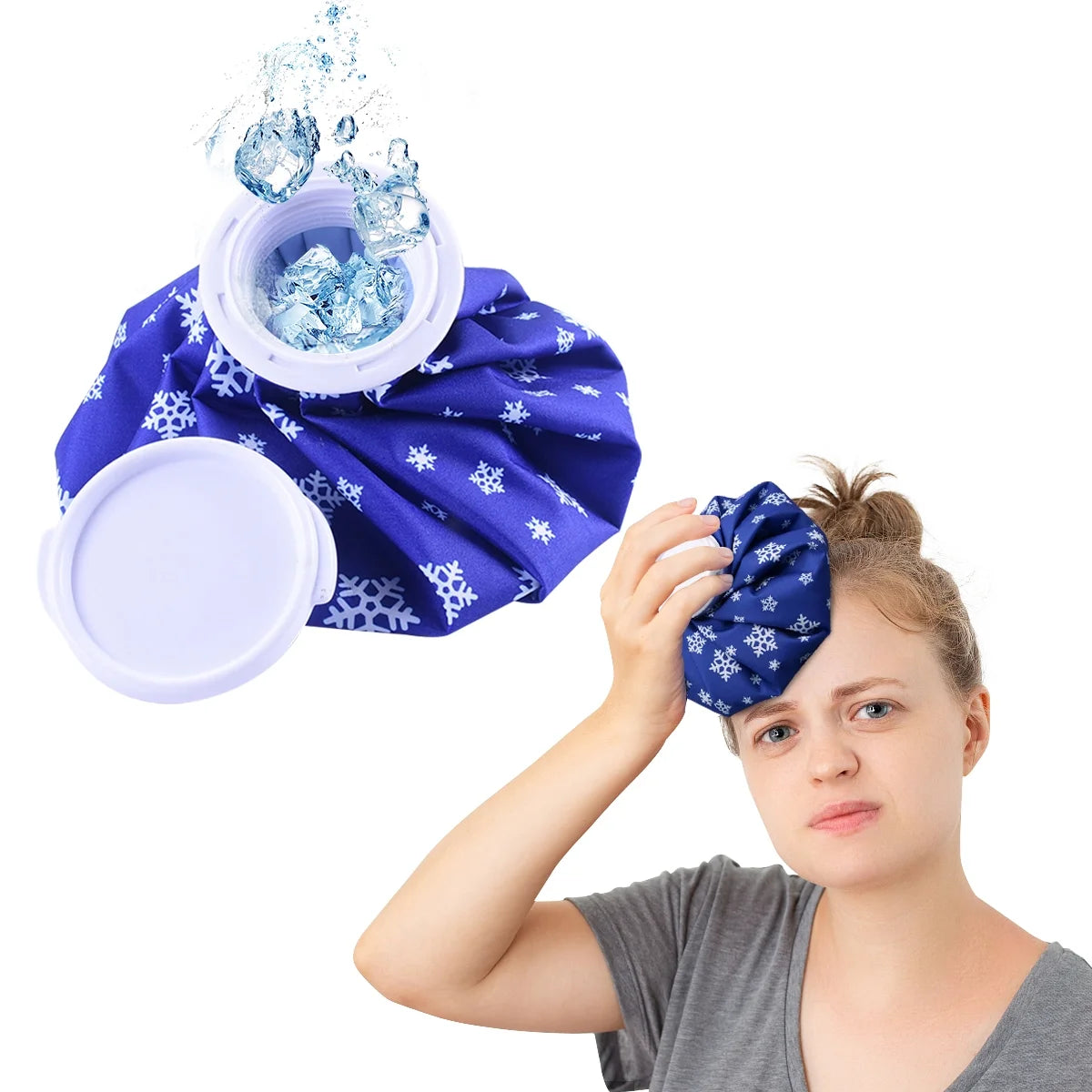 Bags of Ice for Injuries Reusable Bagged Ice for Hot Cold Therapy and Pain Relief with Elastic Breathable Support Wrap 4 Packs 3 Sizes