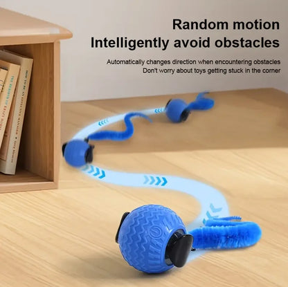 2025 New Speedy Tail 2.0 Cat Toy, Interactive Cat Toy for Indoor Cats, Automatic Moving Cat Toy Ball, USB Rechargeable Smart Cat Toys Ball, Two Speed Adjustment, with Replacement Tail