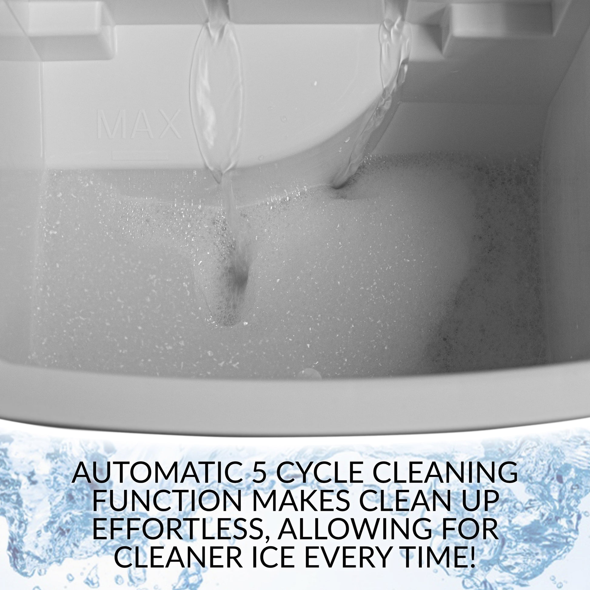 Handled Automatic Ice Machine Self Cleaning Countertop Ice Maker with Scoop, Aqua