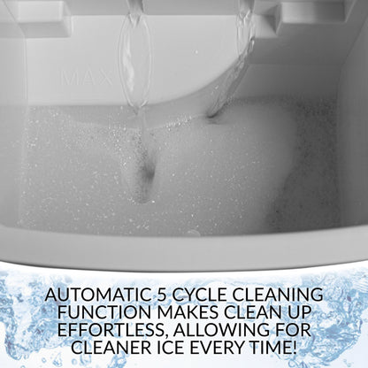 Handled Automatic Ice Machine Self Cleaning Countertop Ice Maker with Scoop, Aqua