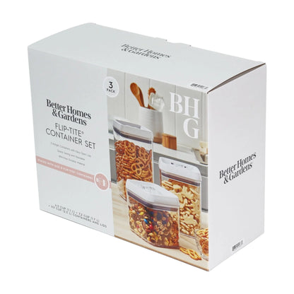 Canister Pack of 3, Flip-Tite® Square Food Storage Container Set