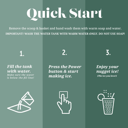 Sonic Countertop Ice Maker 33 Lbs “Capacity” Nugget Ice Maker, Stainless Steel