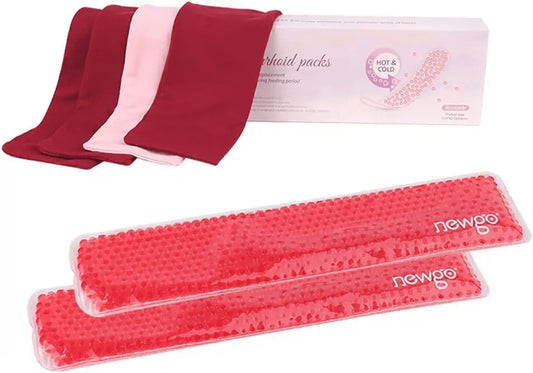 Perineal Cold Packs for Postpartum Reusable, 2 Pack Perineal Ice Packs Gel Cold Packs with 4 Washable Sleeves for Women after Pregnancy & Vaginal Discomfort